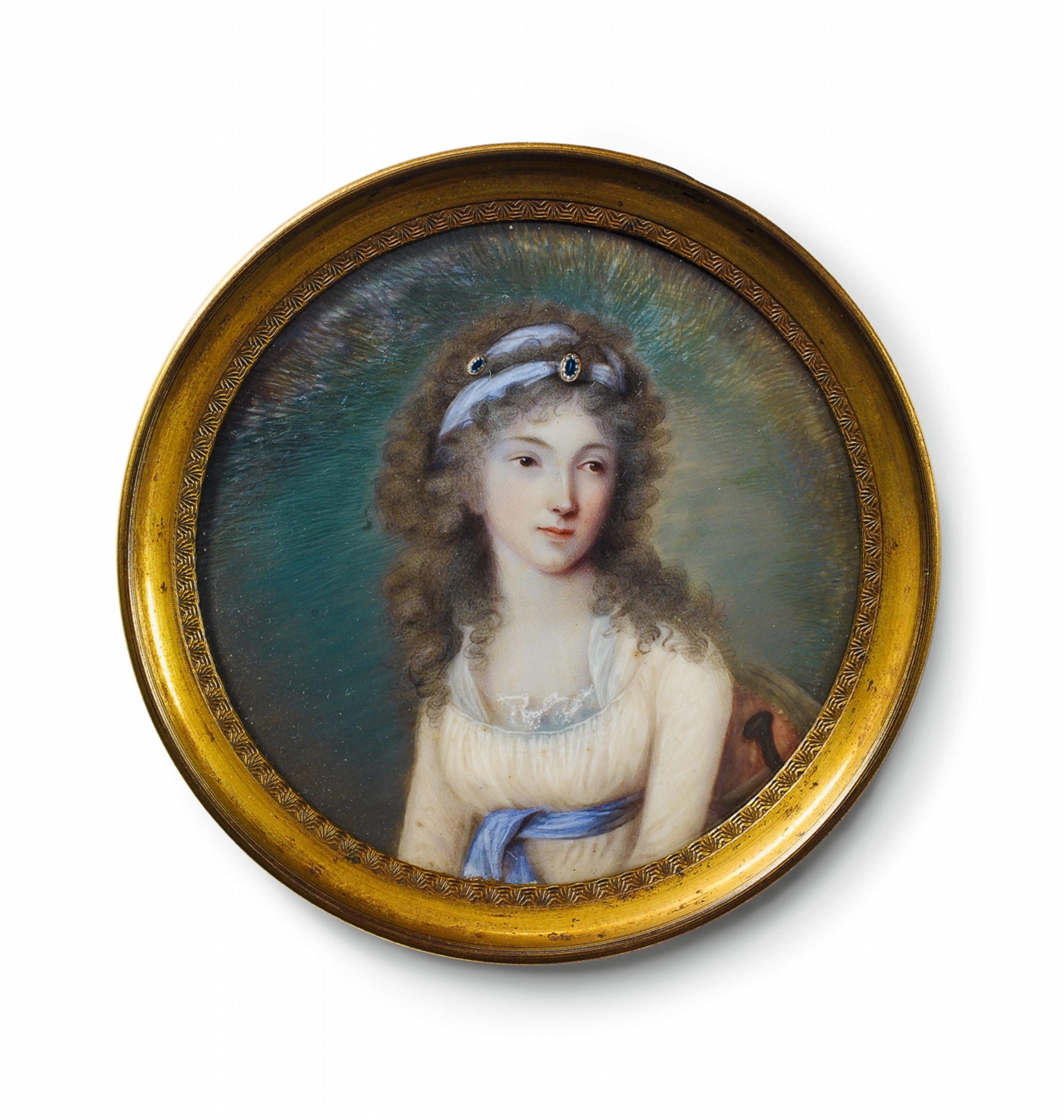 A presumably German portrait of a young empire lady. - image-1