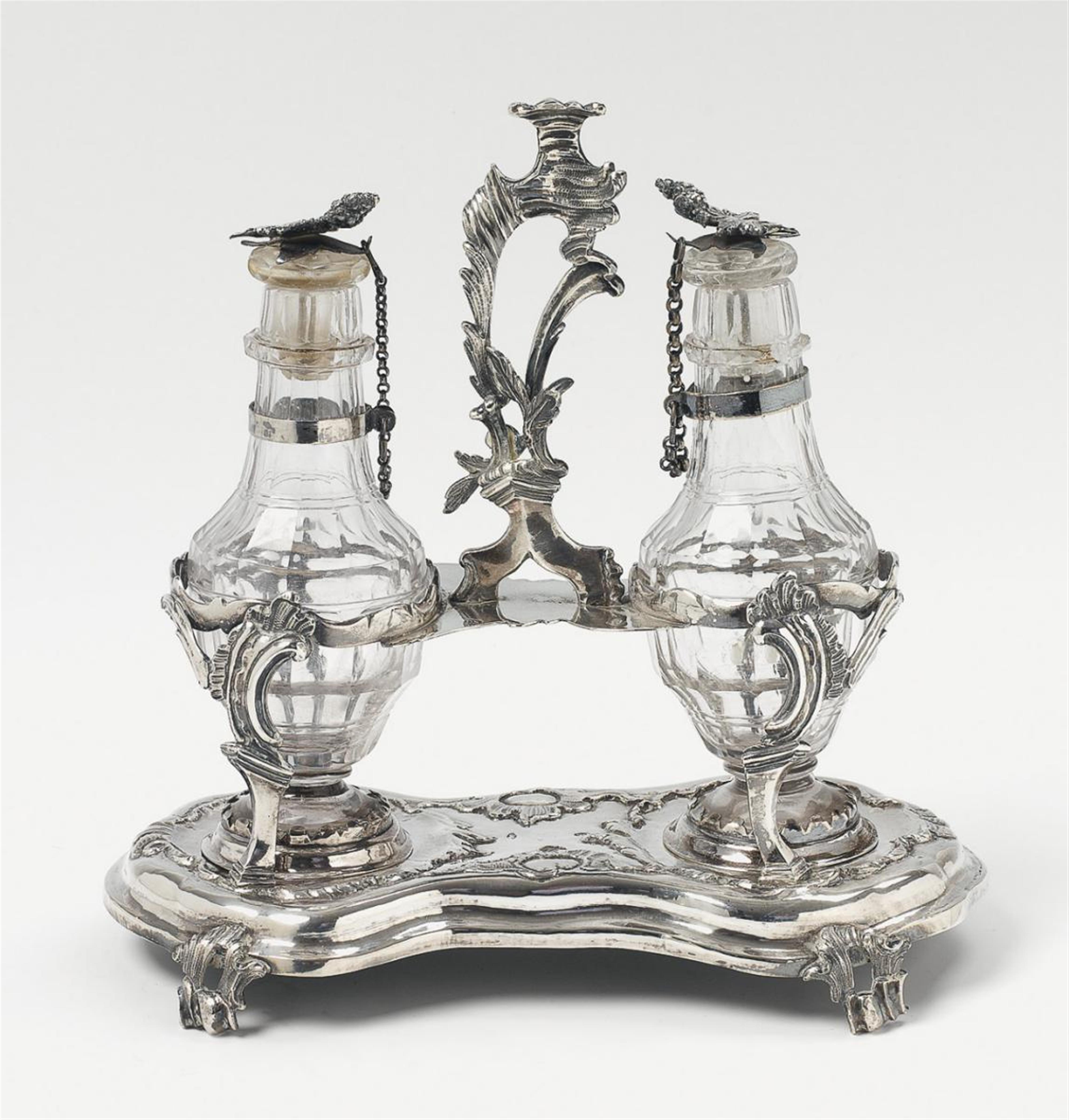 A rococo Augsburg silver cruet stand. Marks of Daniel Schiller, 1761 - 63. - image-1