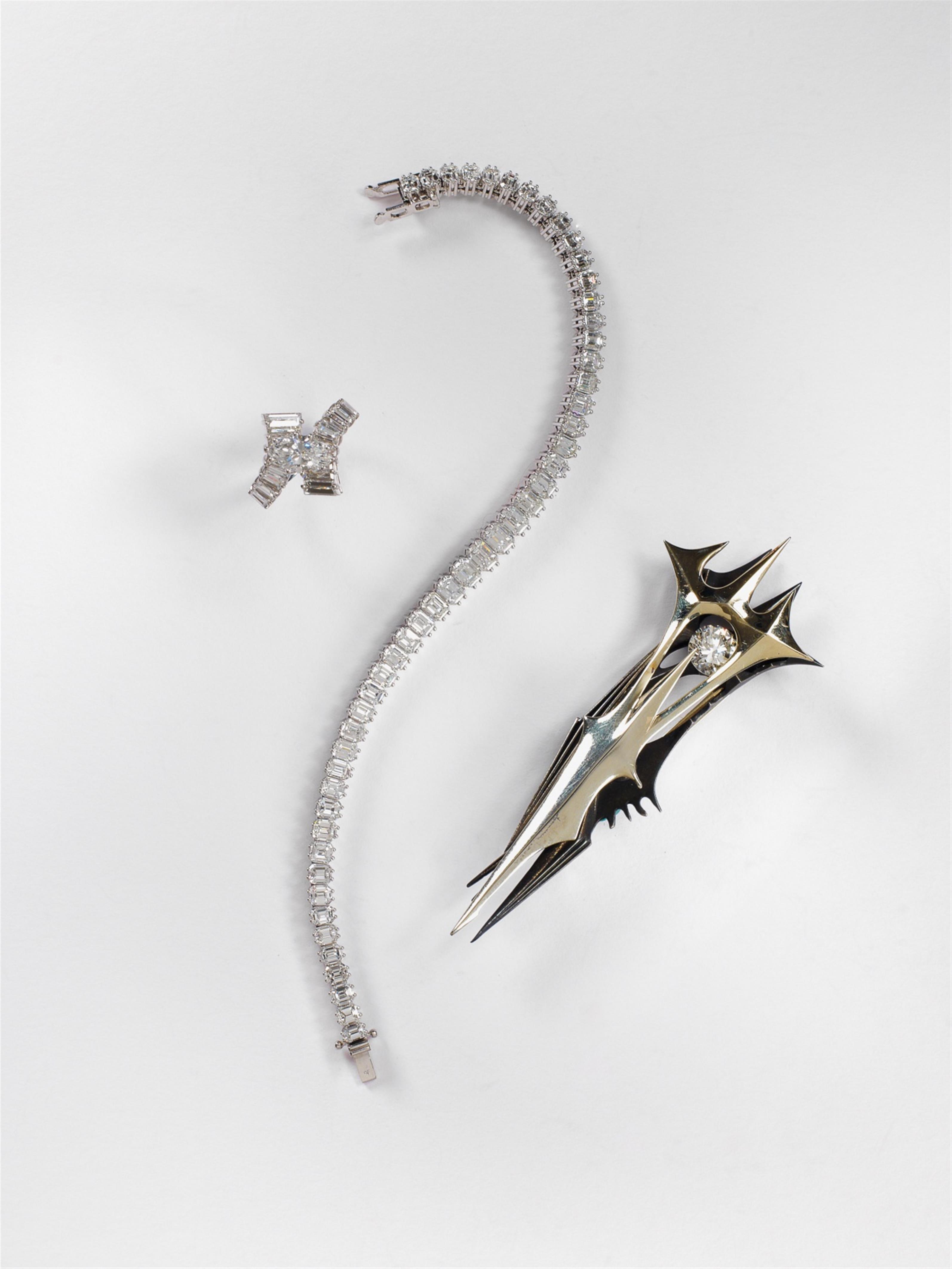 A platinum and diamond riviera bracelet - image-2