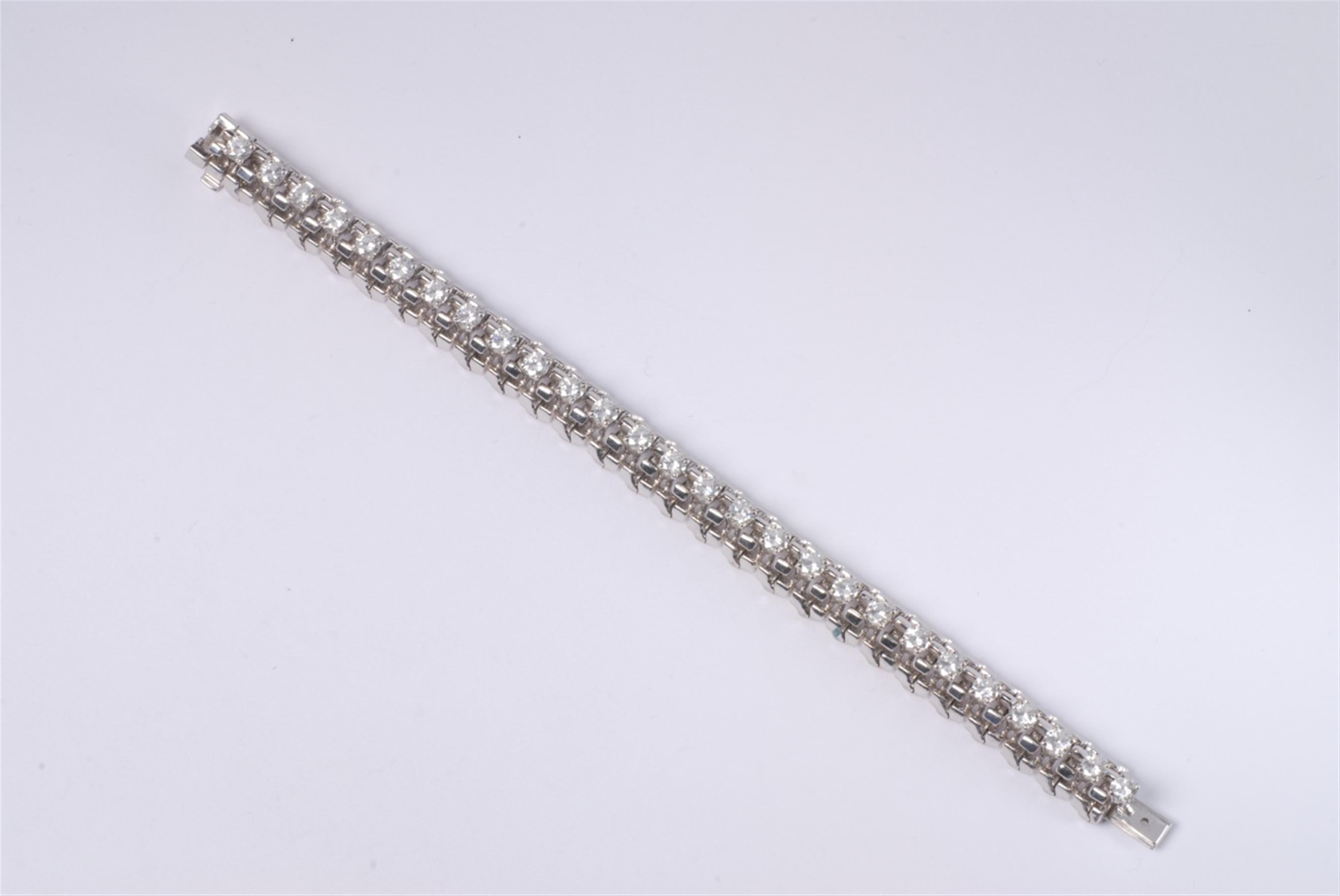 A German 18k white gold and diamond bracelet. - image-1