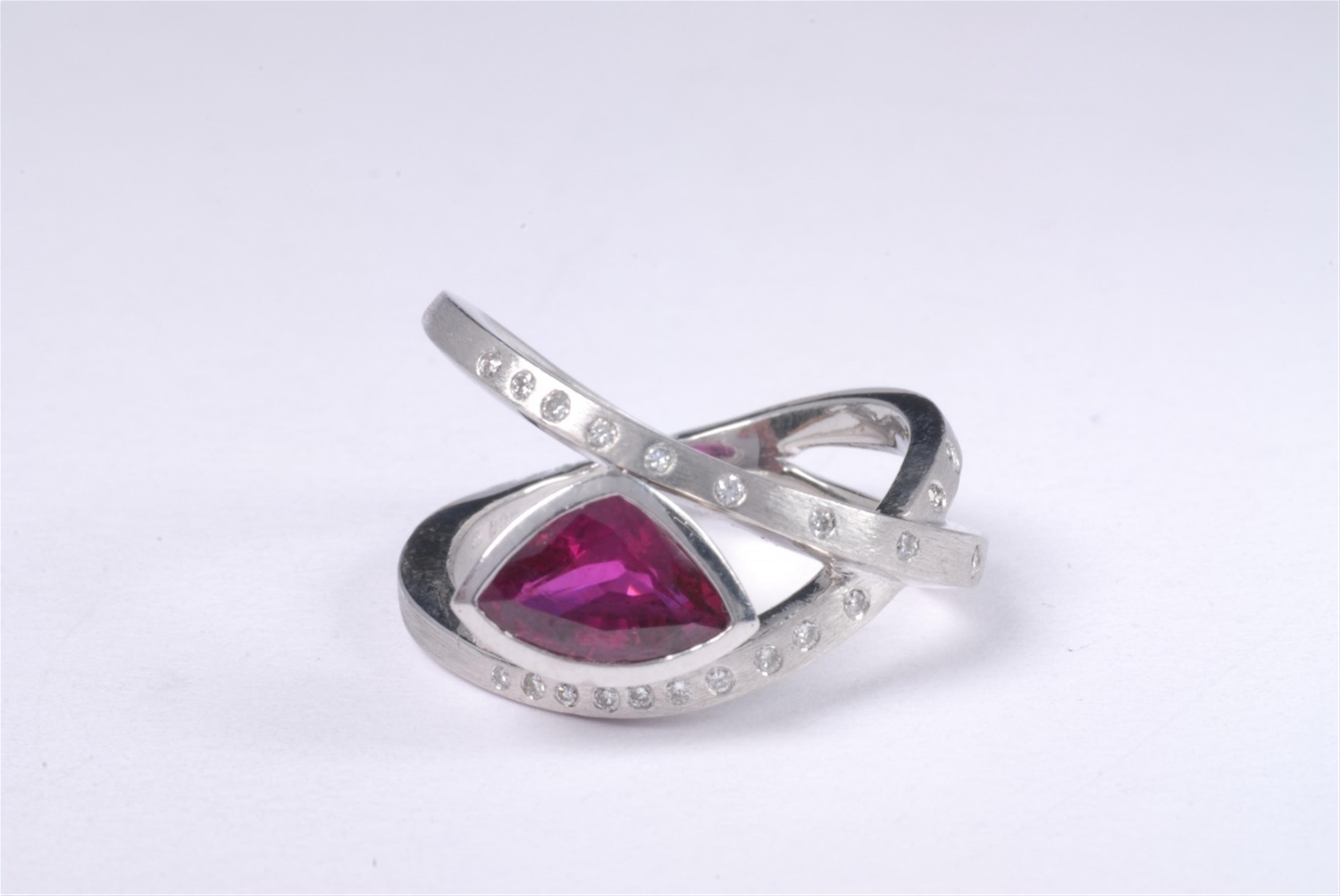 A platinum and ruby ring. - image-1