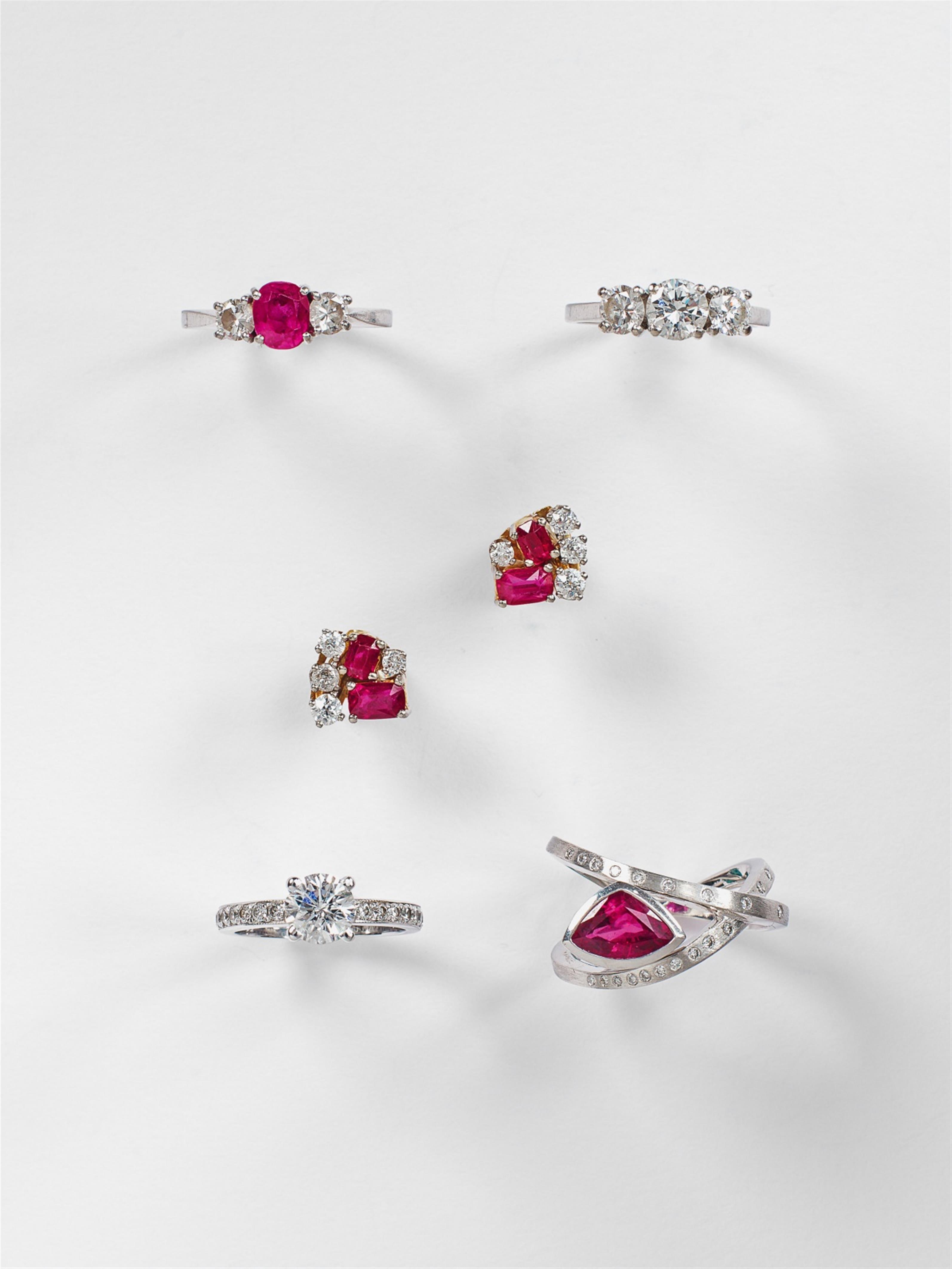 A platinum and ruby ring. - image-2