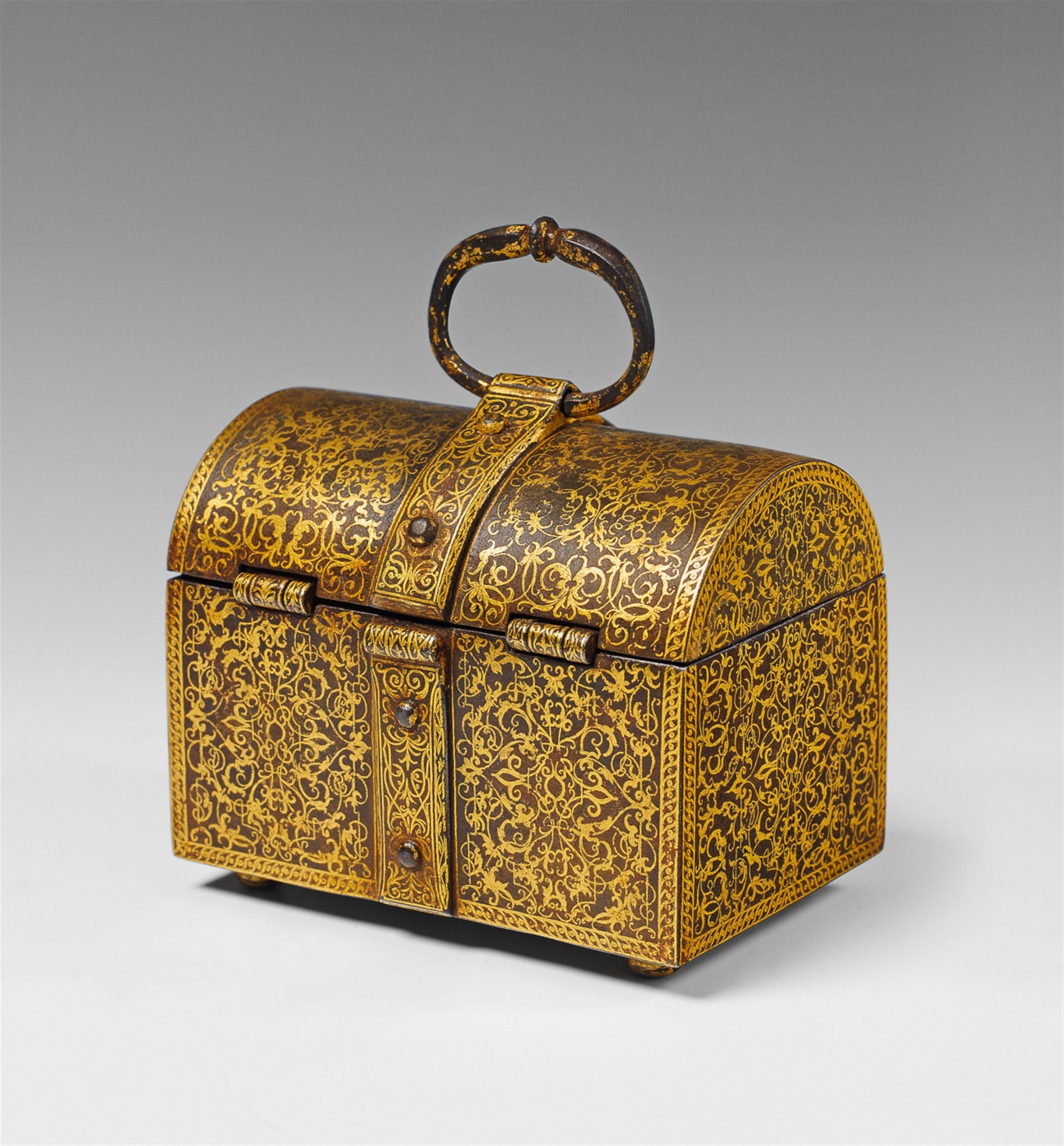 A French renaissance gilt iron coffer. - image-1