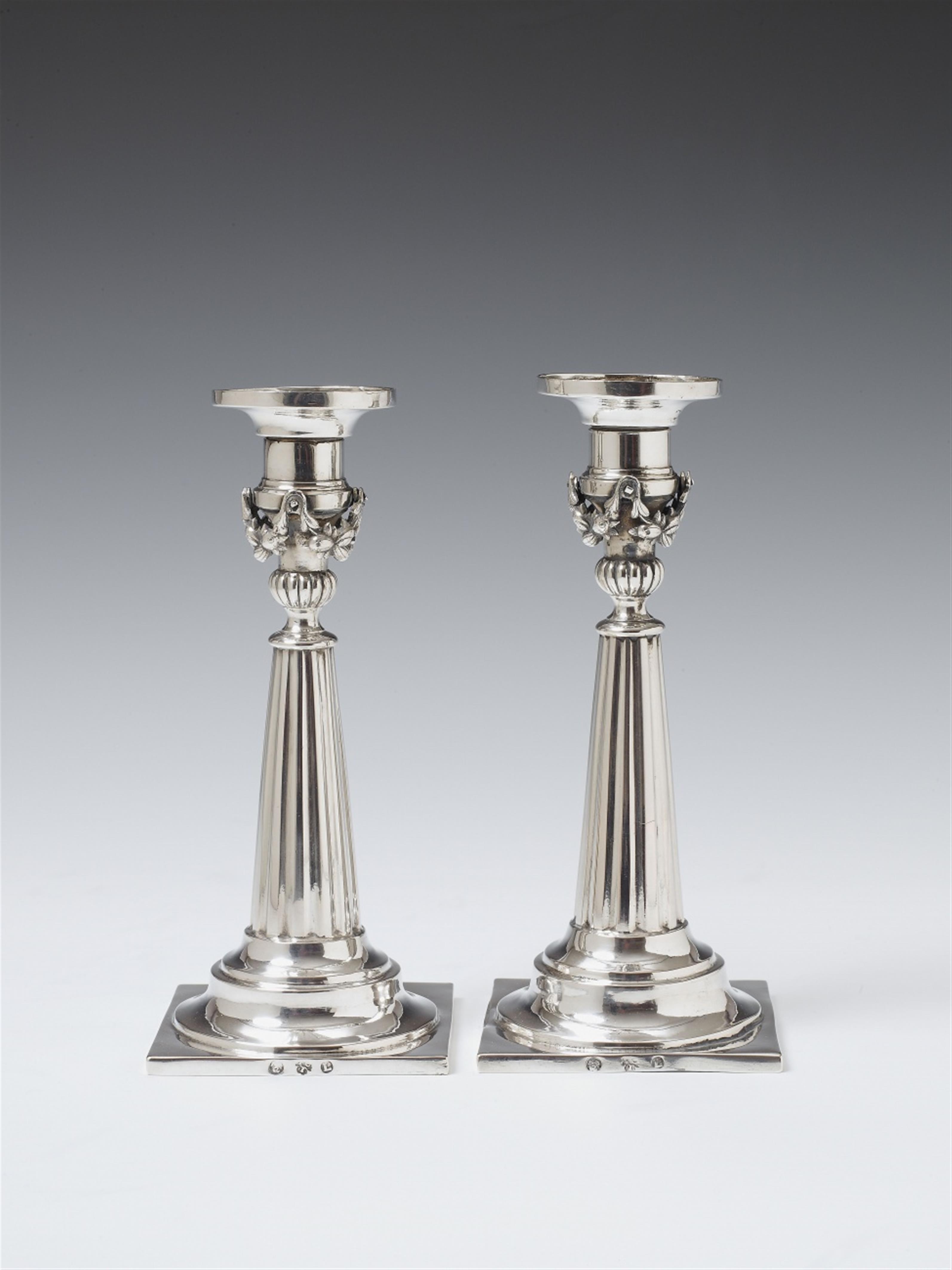 A pair of Breslau silver candlesticks. Marks of Johann Christian Jancke the Younger, 1793 - 96. - image-1