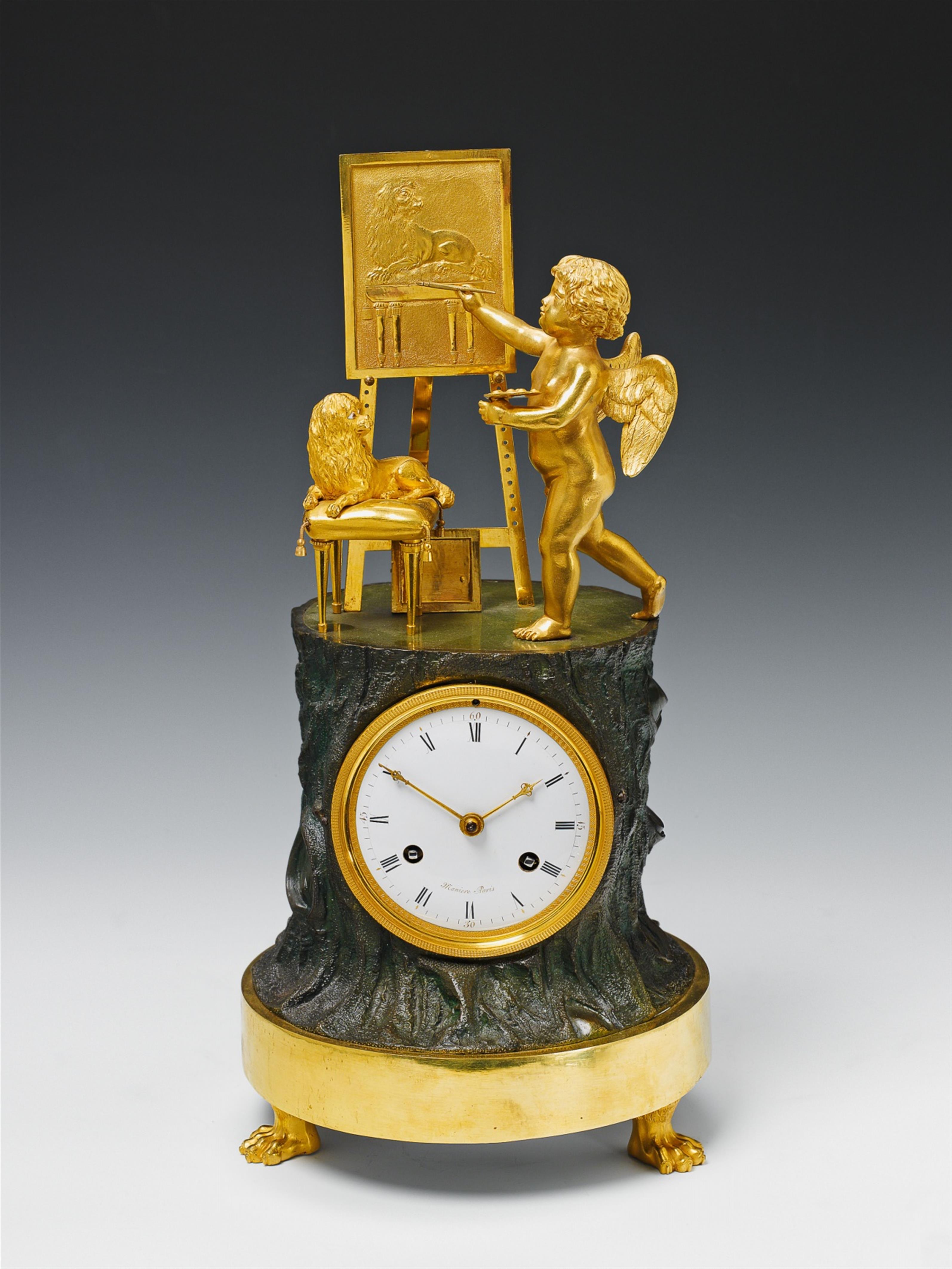 A Parisian ormolu "pendule romantique" pendulum table clock. - image-1