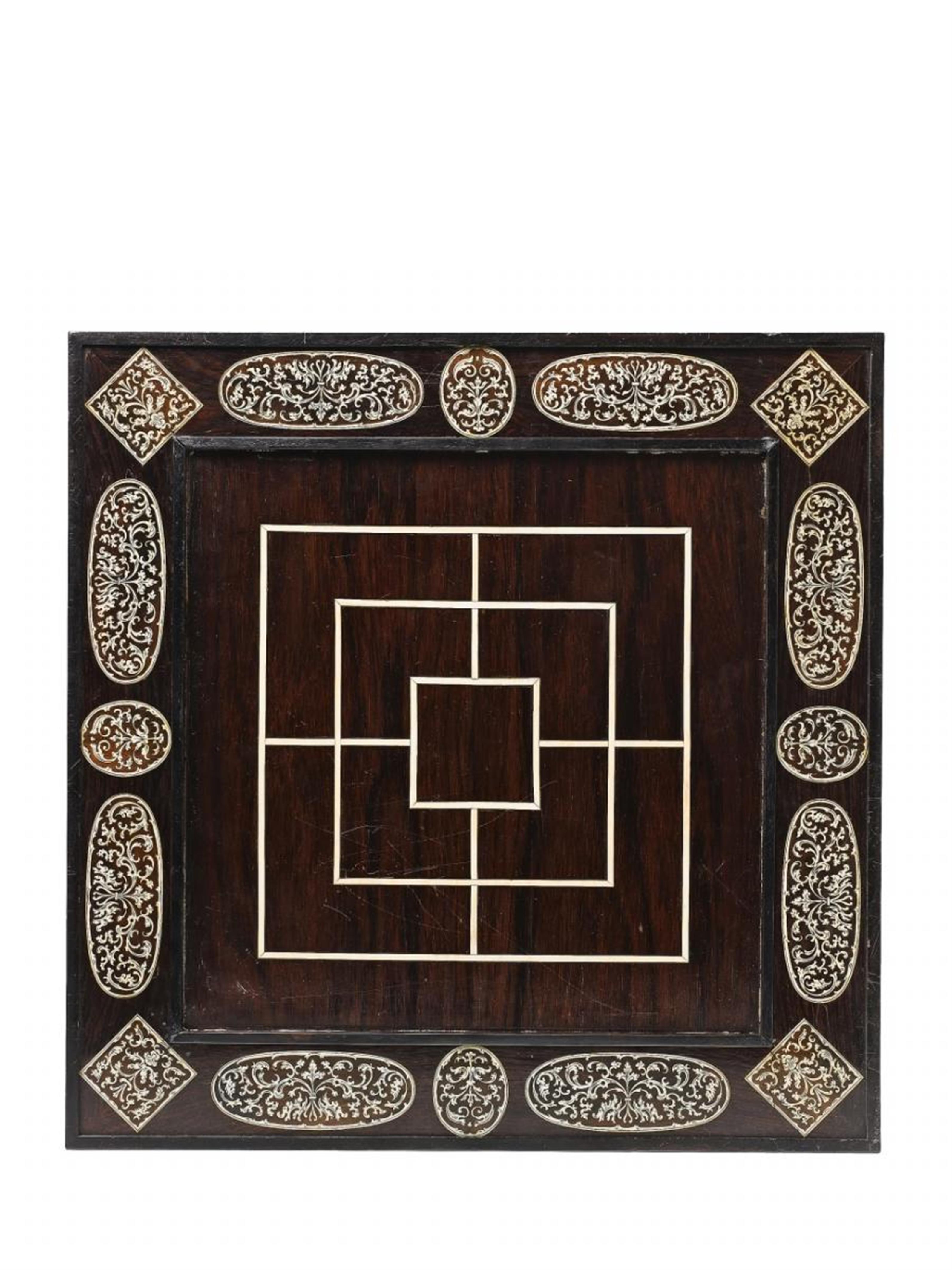 An ebony and ivory inlaid and rosewood veneered Dresden games board. - image-3