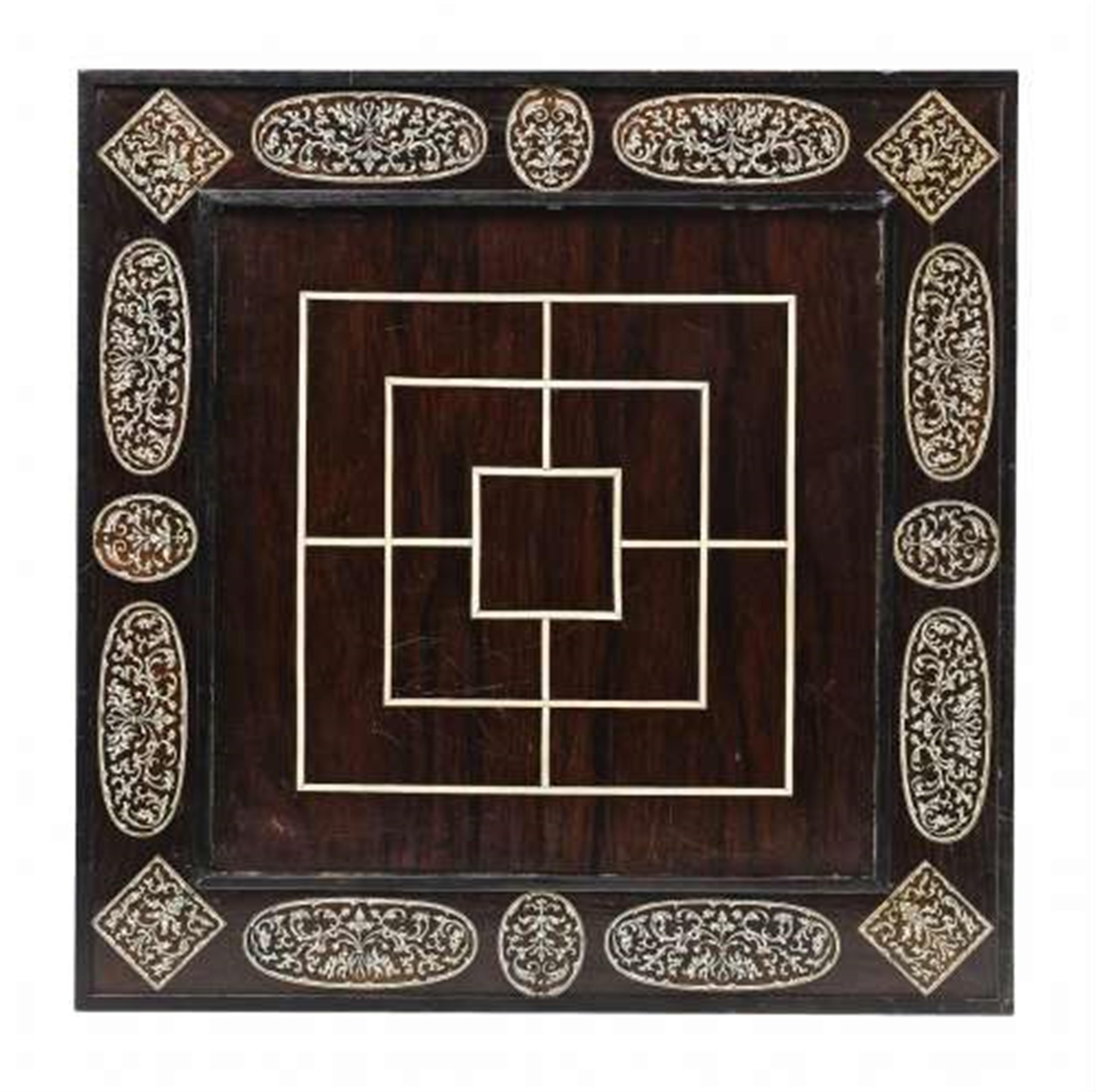 An ebony and ivory inlaid and rosewood veneered Dresden games board. - image-5