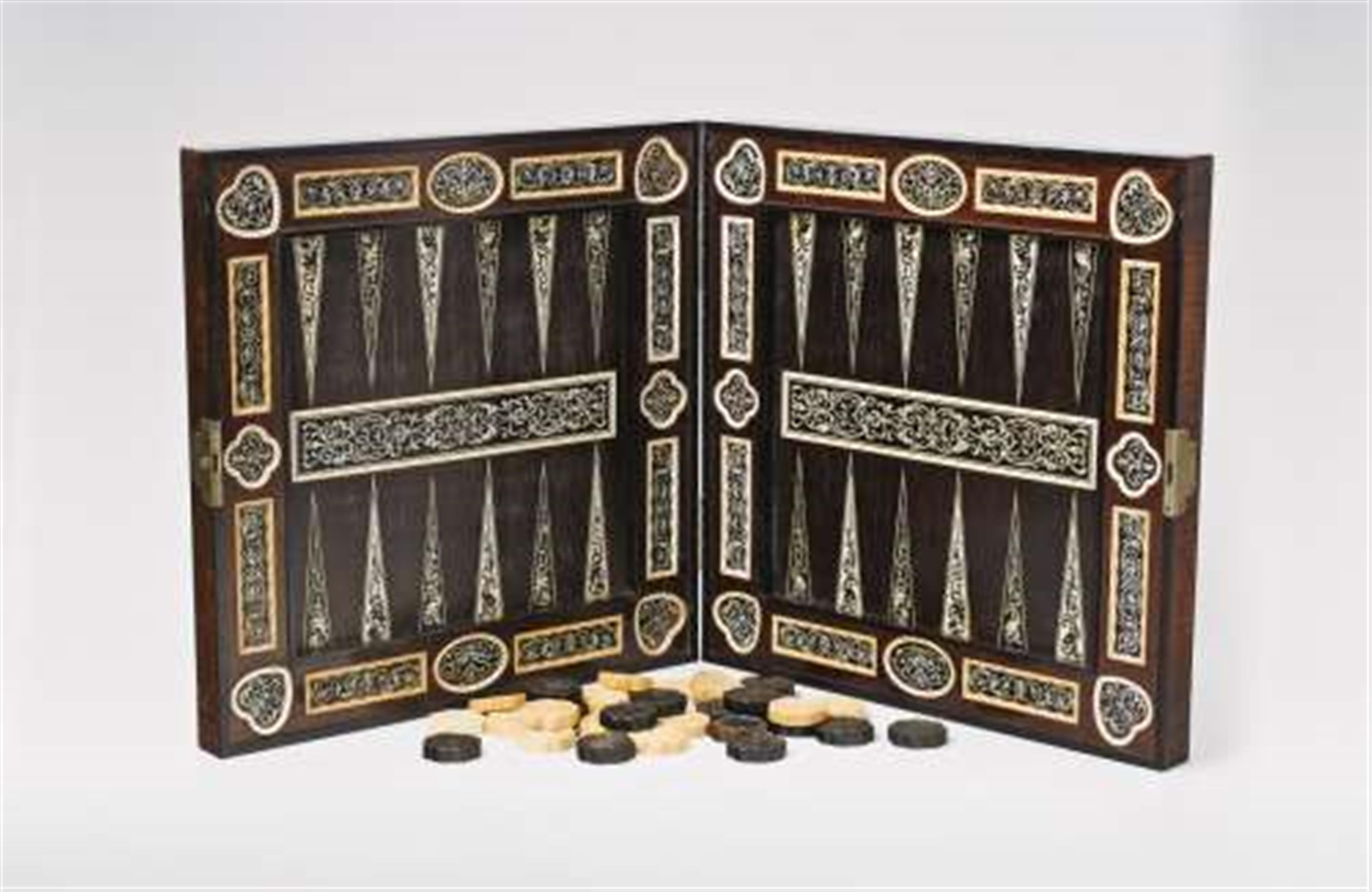 An ebony and ivory inlaid and rosewood veneered Dresden games board. - image-6