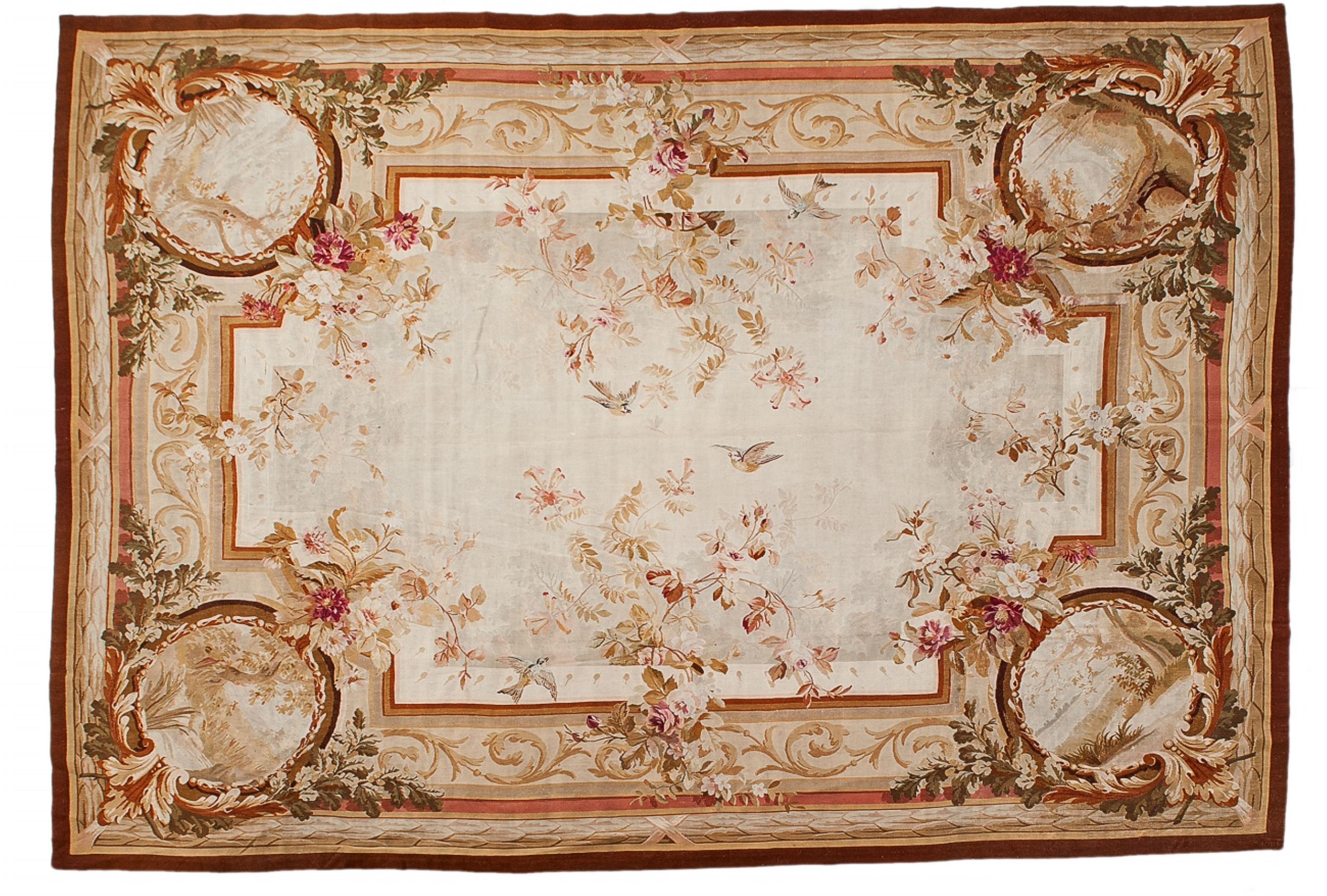 A French Napoleon III era wool and silk tapestry. - image-1