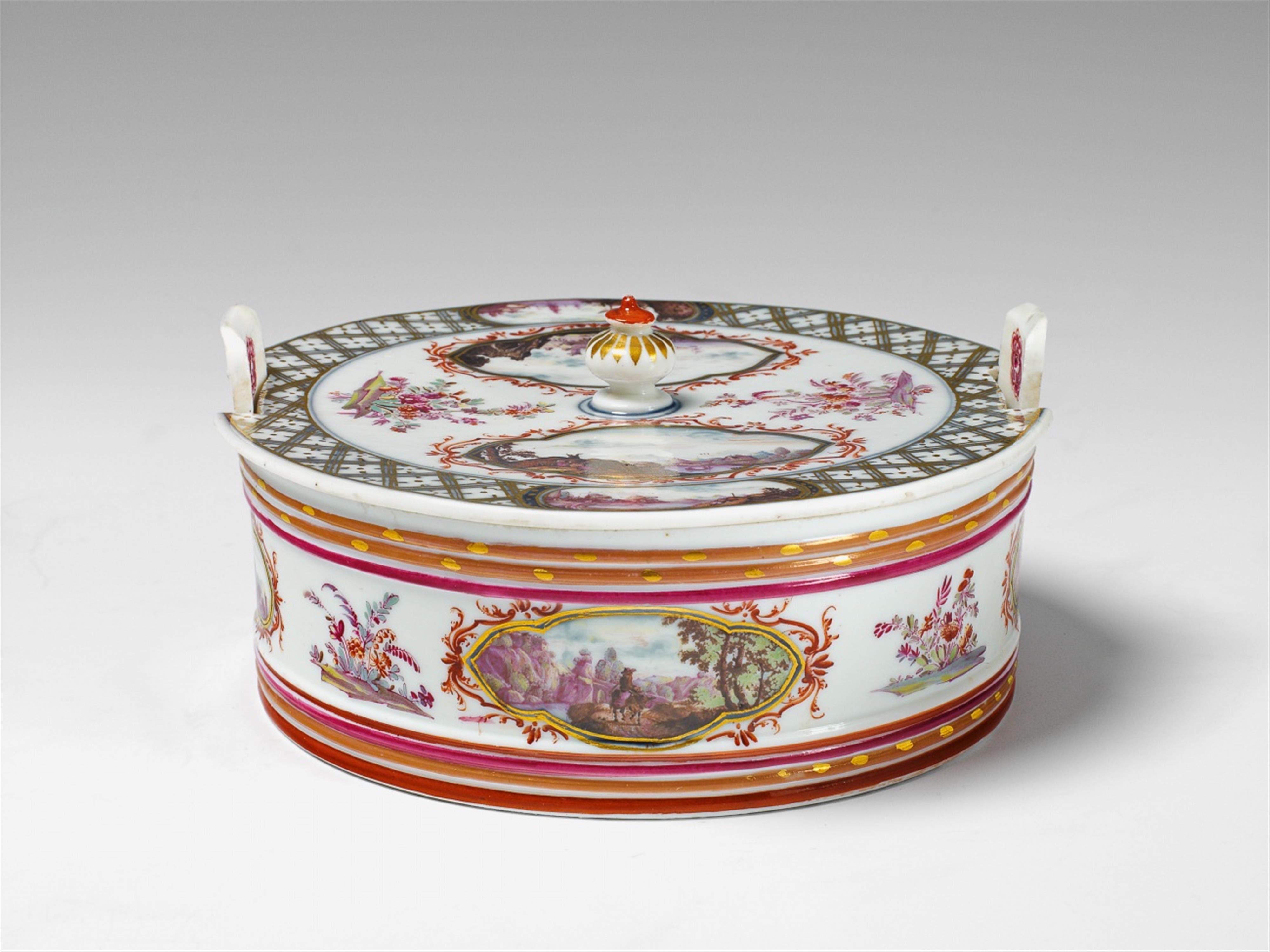 A rare large Meissen porcelain covered butter dish. - image-4