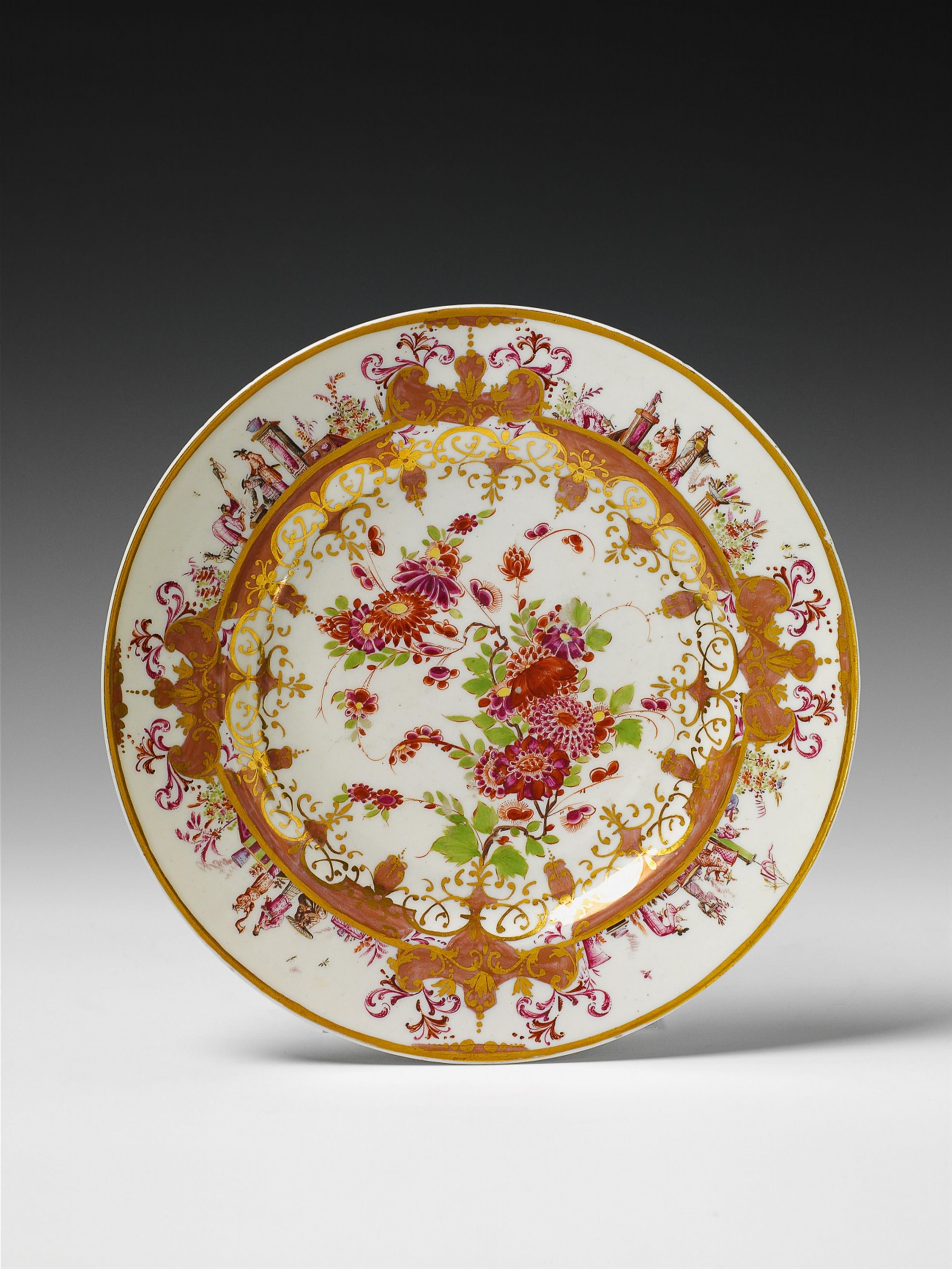 A rare Meissen porcelain plate with figural - image-1
