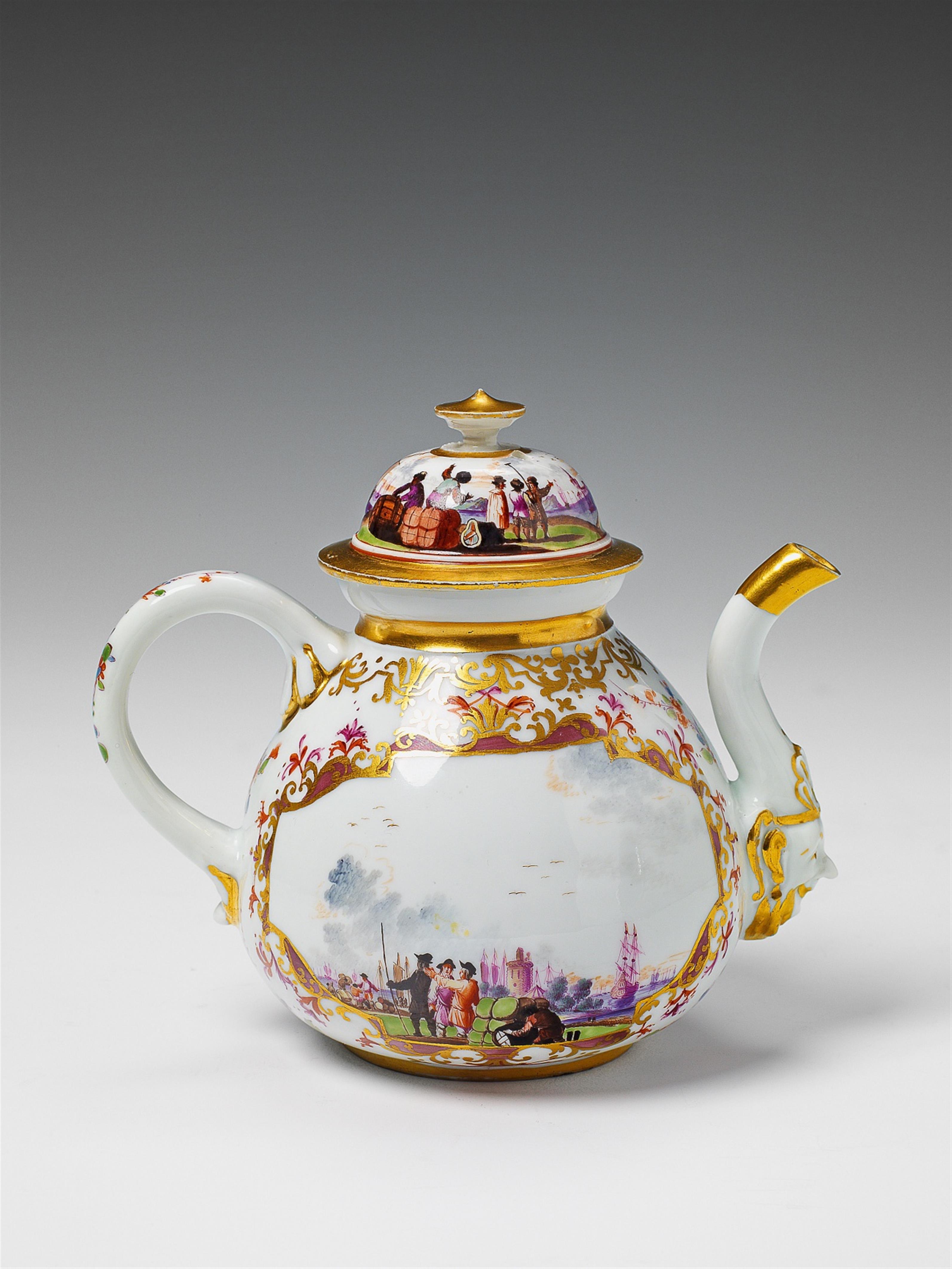 A Meissen porcelain teapot and cover with - image-2