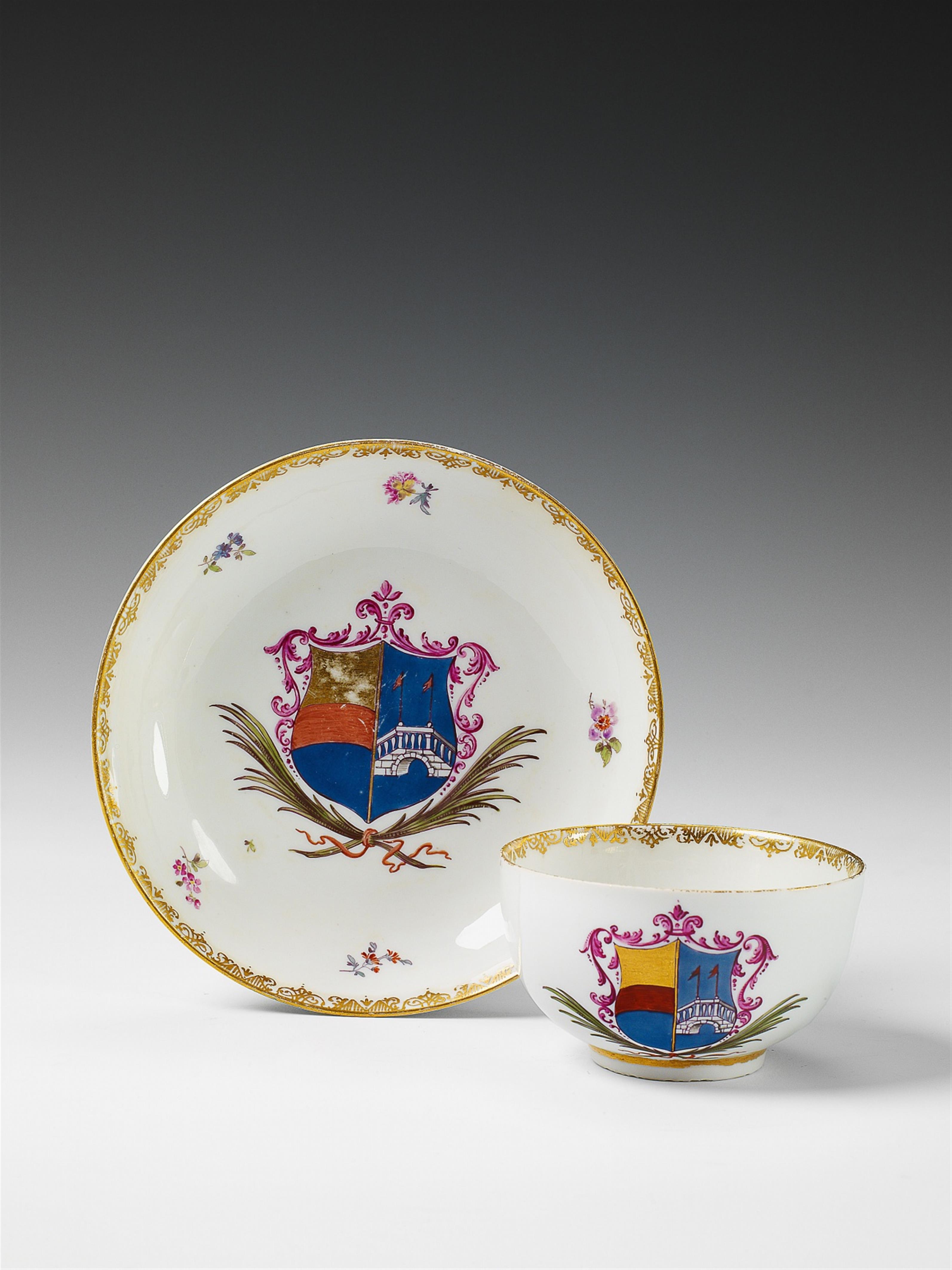 A Meissen porcelain cup and saucer. - image-1