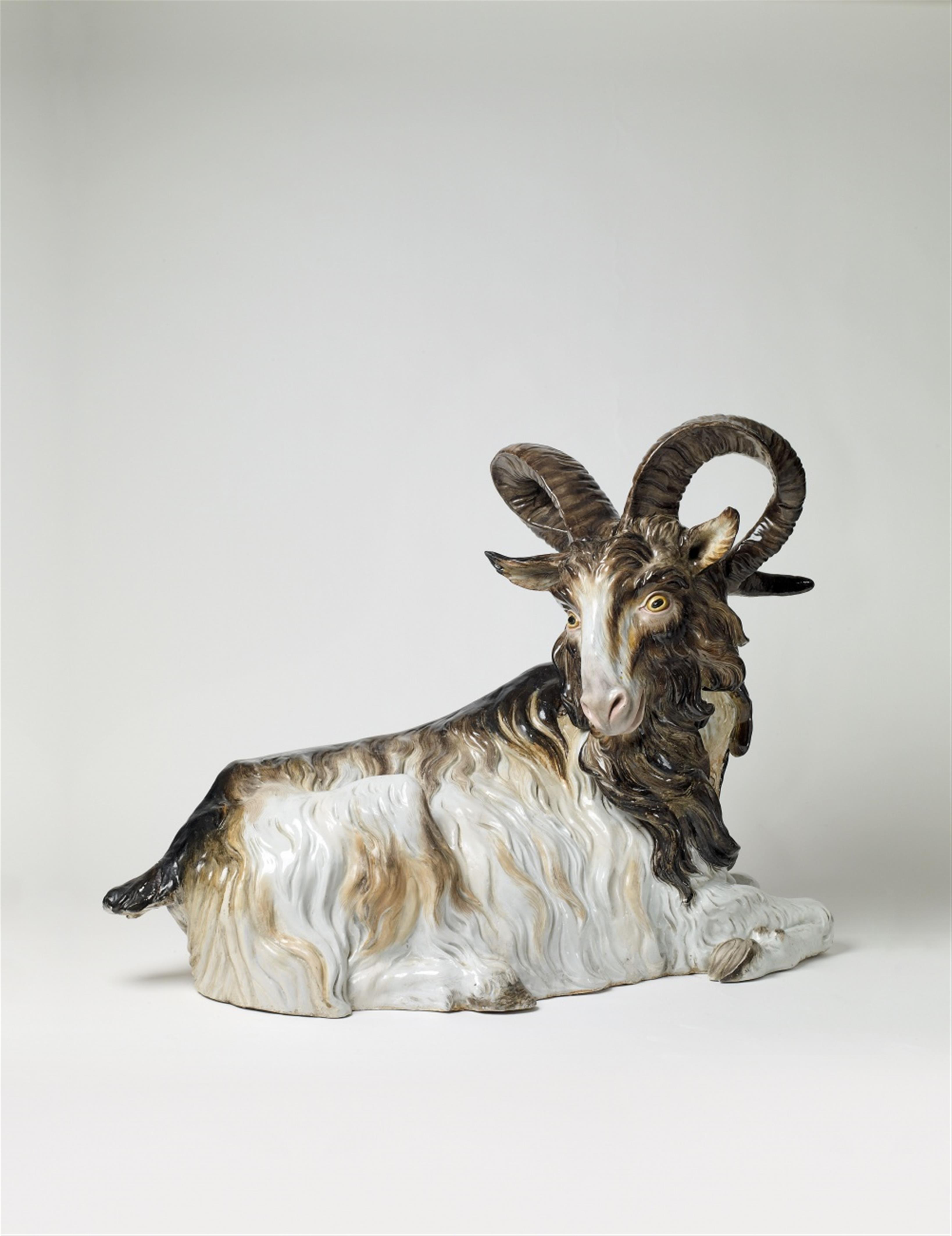 A Meissen porcelain figure of a billy goat. - image-1