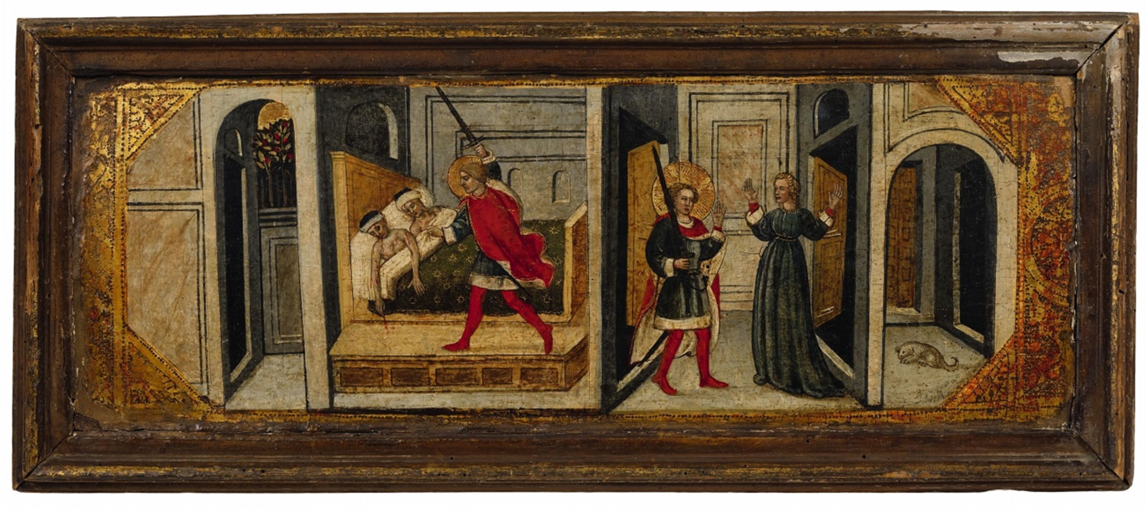 Toskanischer Meister um 1420/1440 - Szenen aus der Legende des Heiligen Julianus Hospitator - image-1