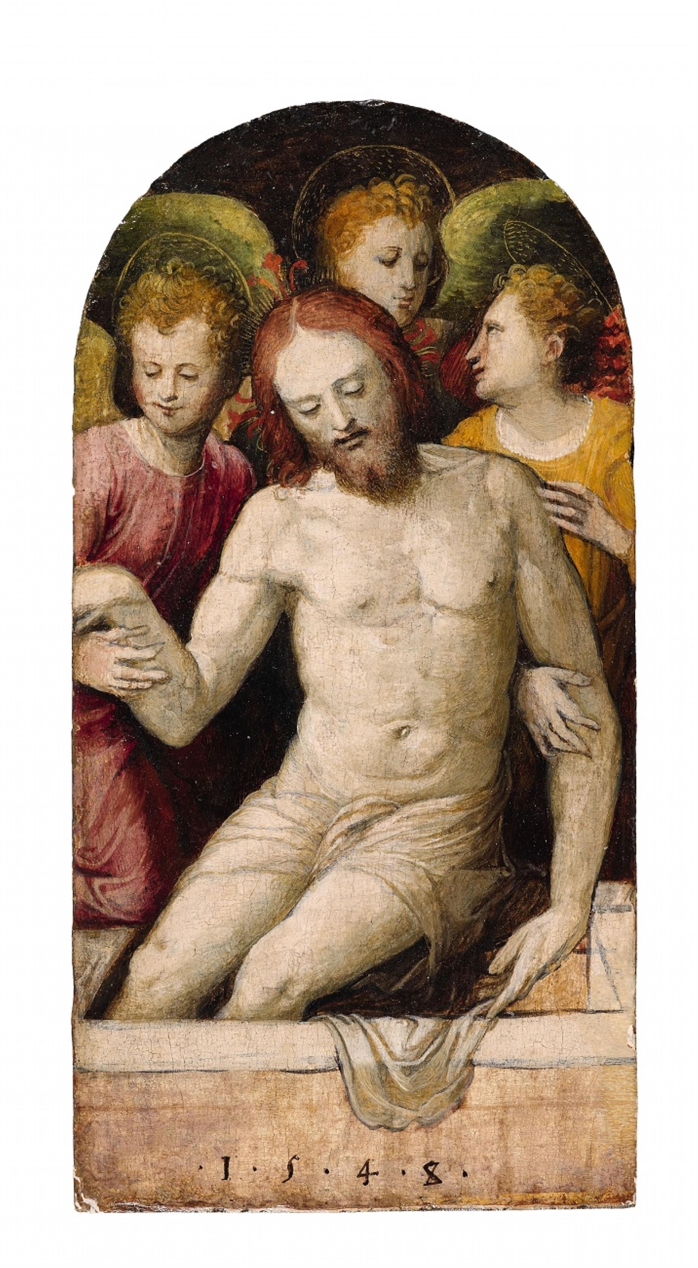 Norditalienischer Meister Mitte 16. Jahrhundert - Christus von Engeln gehalten - image-1