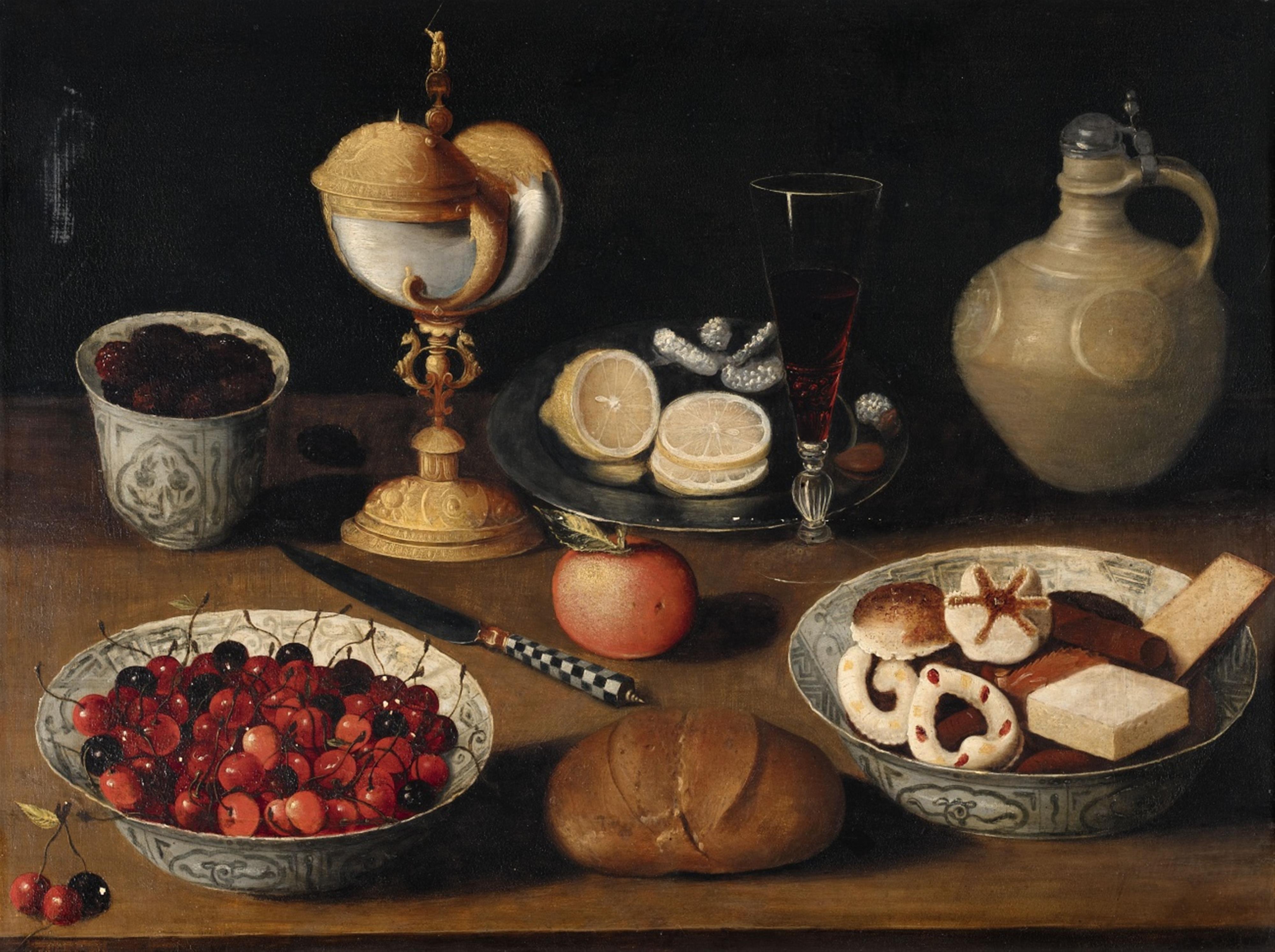 Georg Flegel, circle of - Still Life with Cherries and Biscuits - image-1