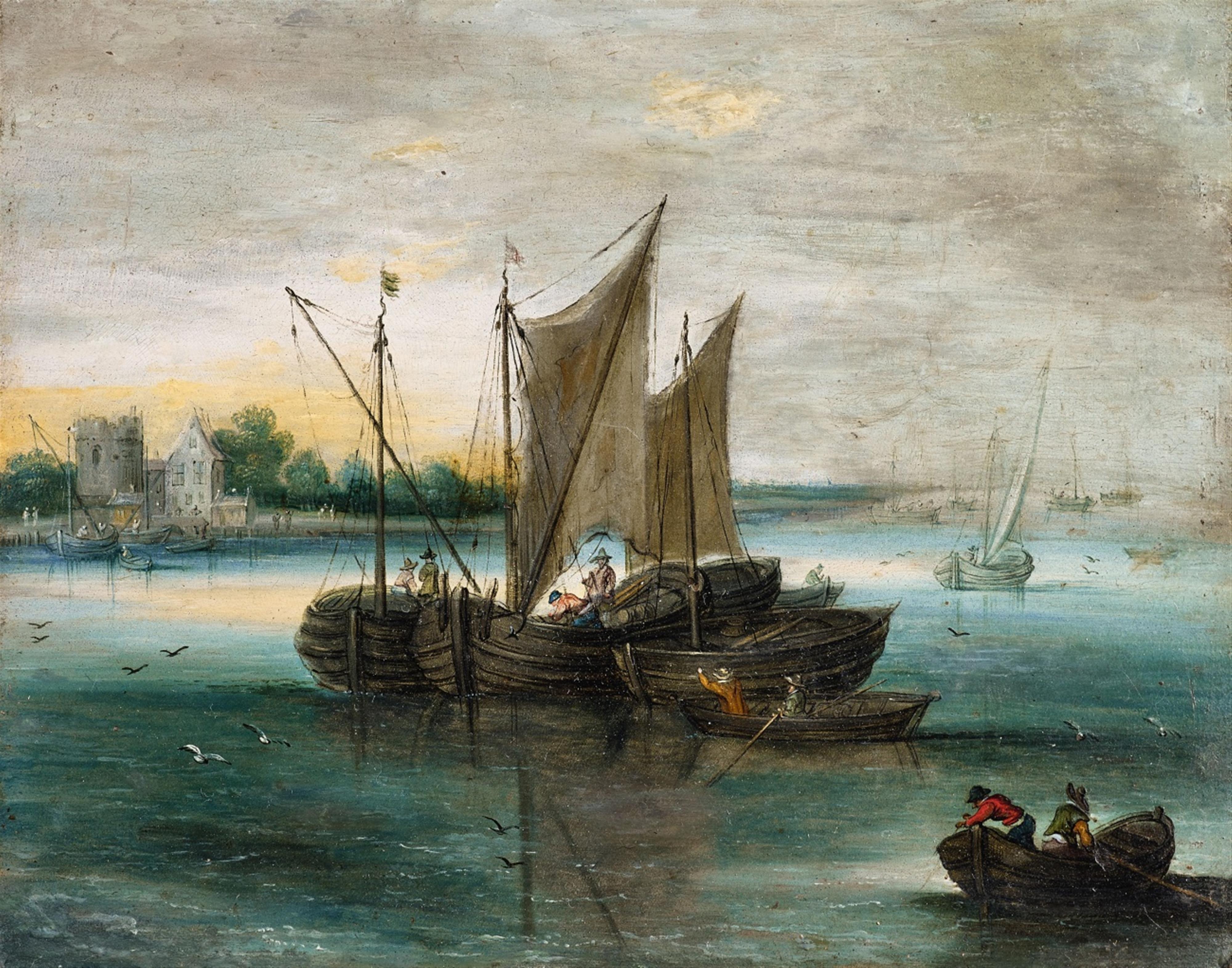 Jan Brueghel the Younger - Seascape with Boats on the Water - image-1