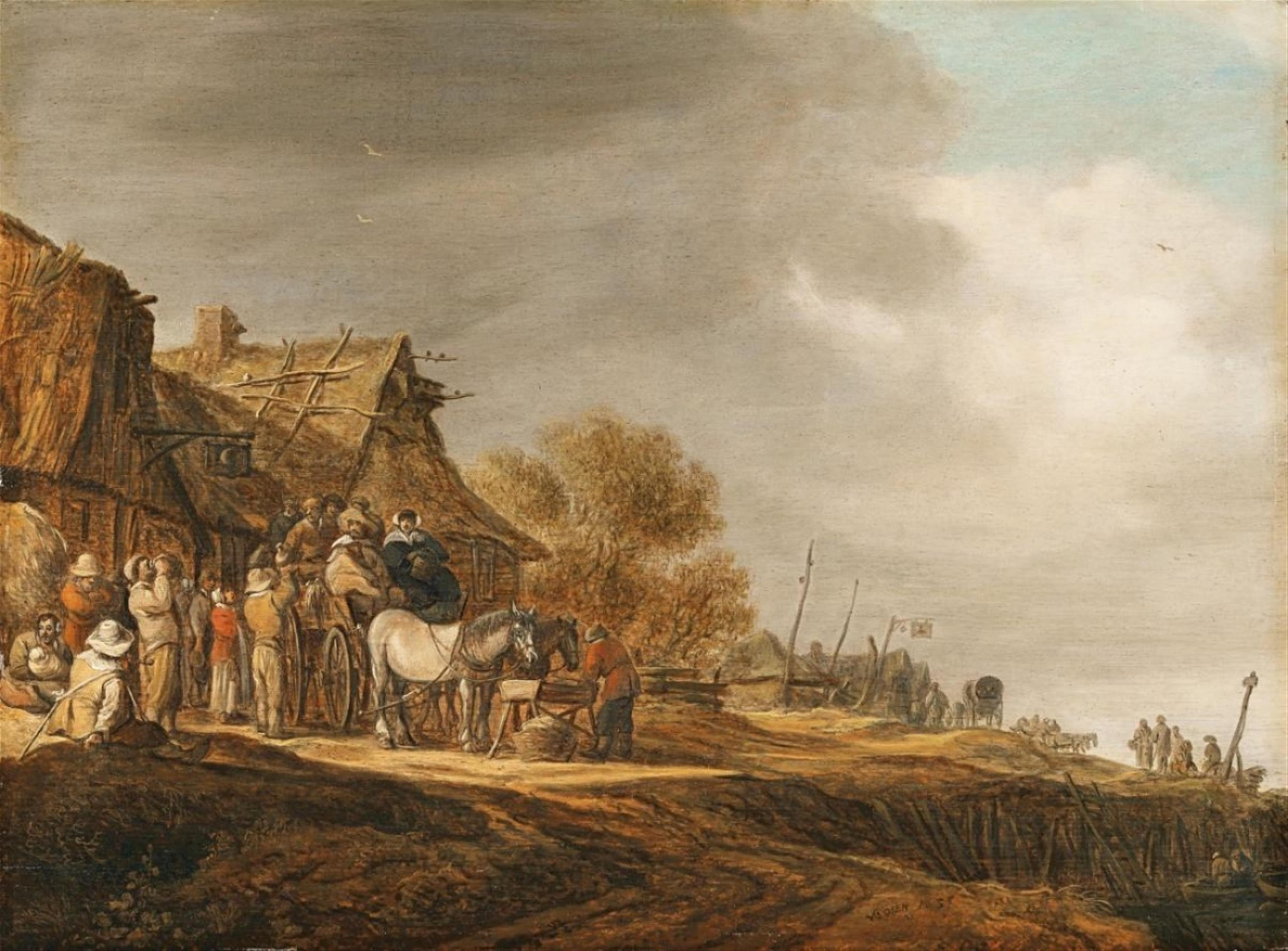 Jan van Goyen - Halt in Front of a Tavern - image-1
