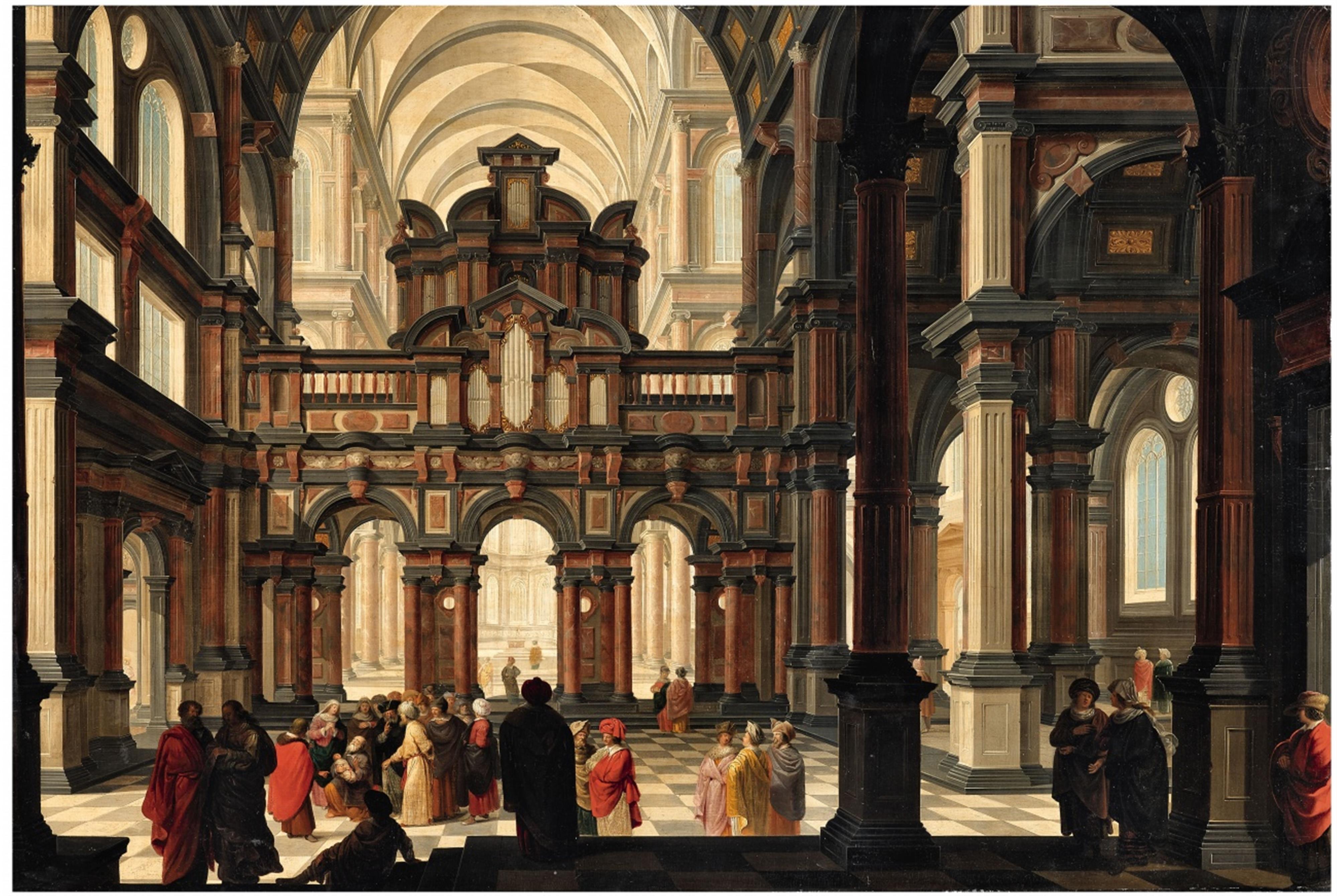 Dirck van Delen - A Church Interior with the Presentation of Jesus in the Temple - image-1