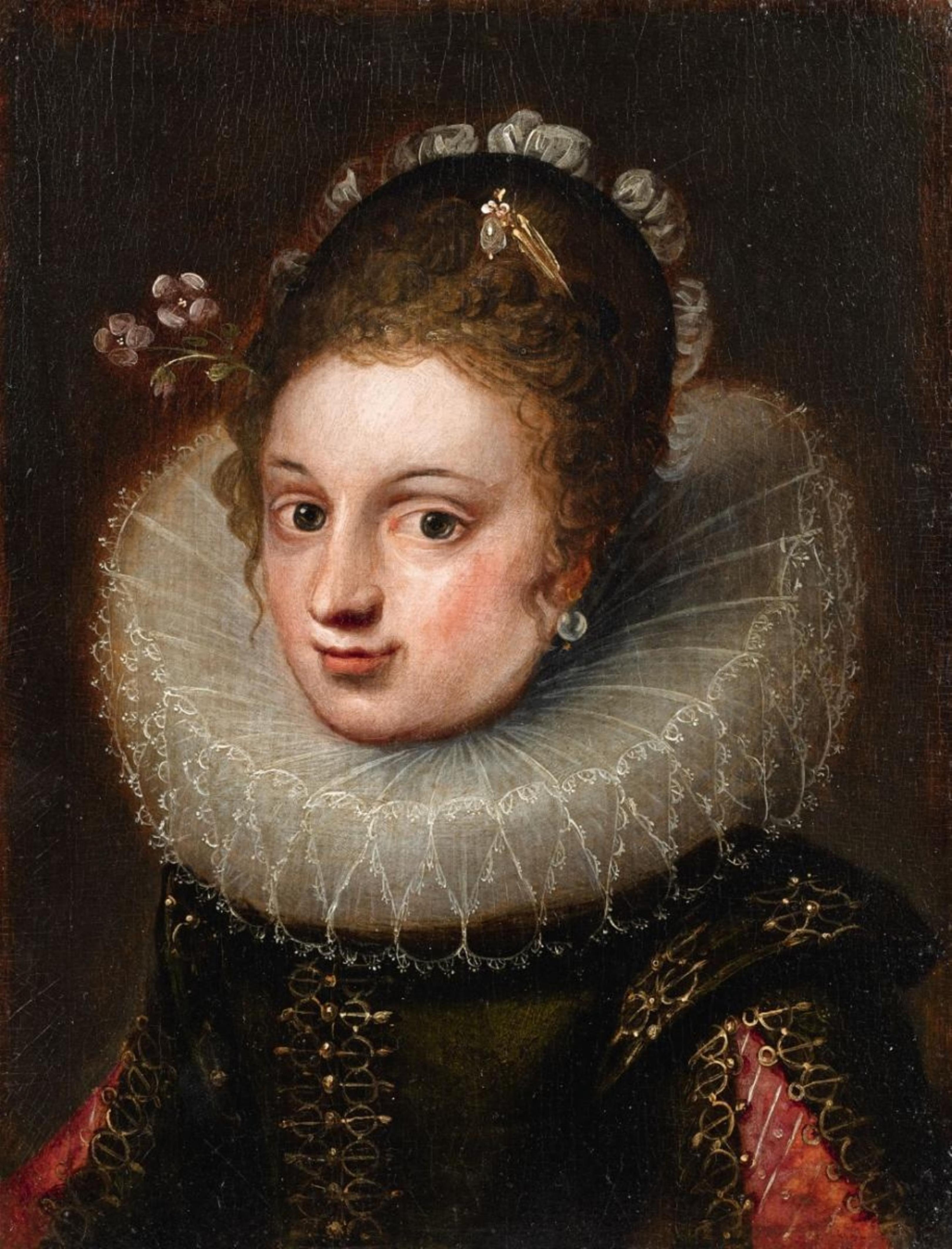 Flemish School 17th century - Portrait of a Young Lady - image-1
