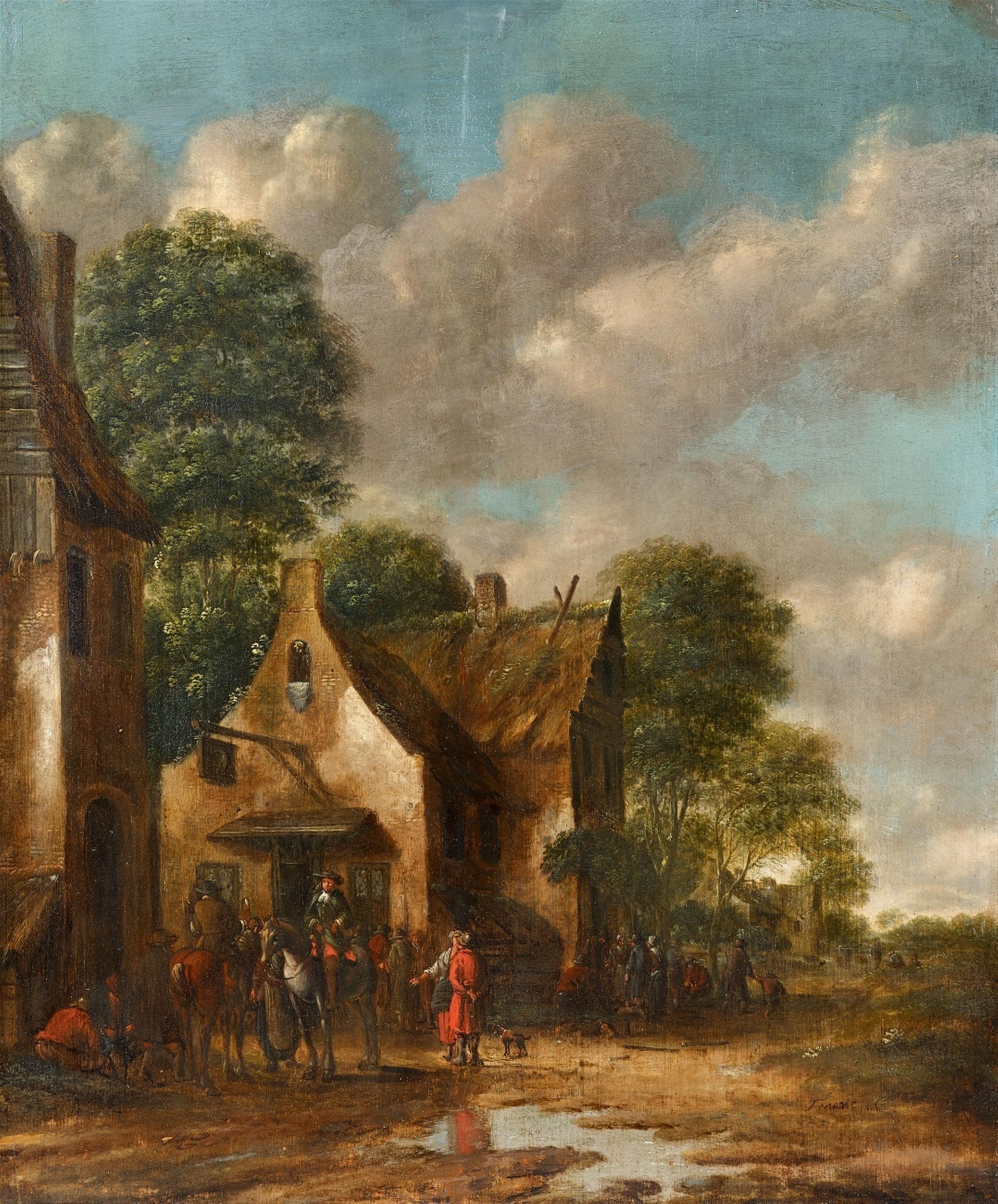 Thomas Heeremans - Figures Resting by a Tavern - image-1