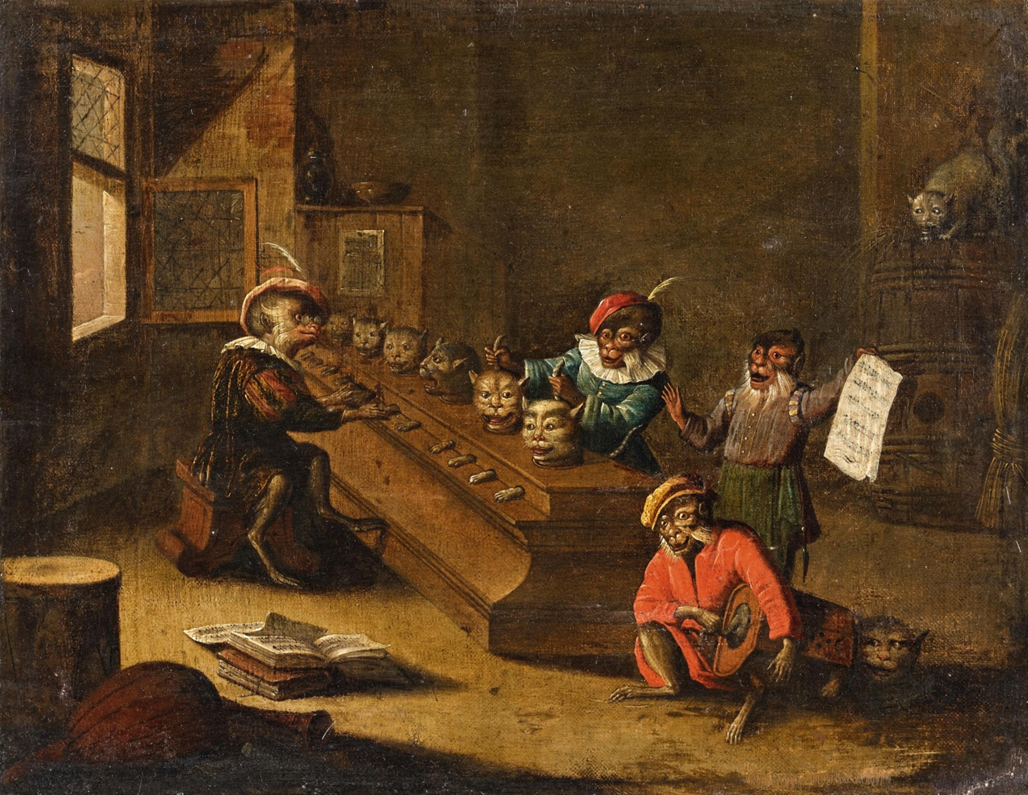 Flemish School late 17th century - The Cat Organ - image-1