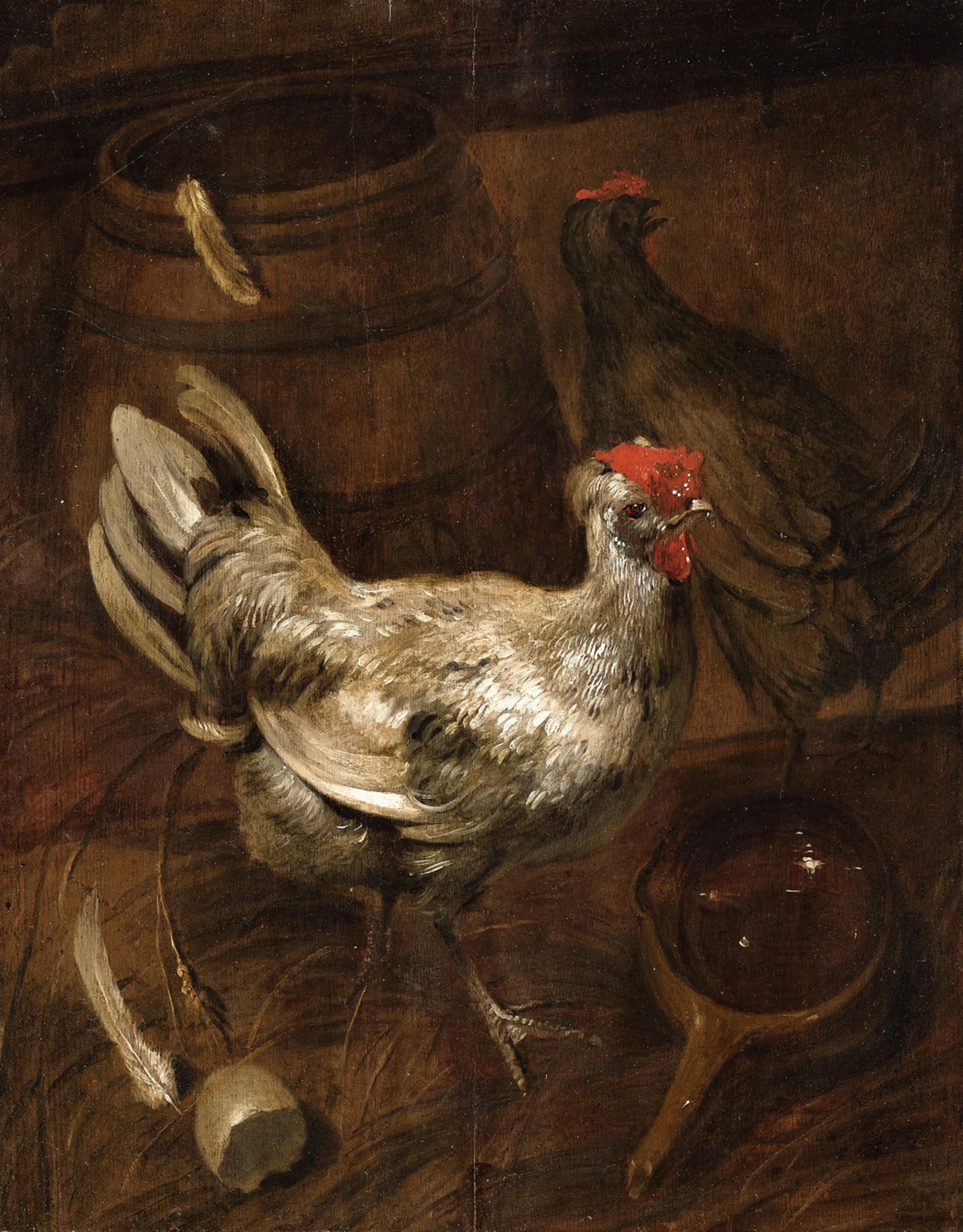Jacobus (Jacomo) Victors, attributed to - Chickens in a Barn - image-1