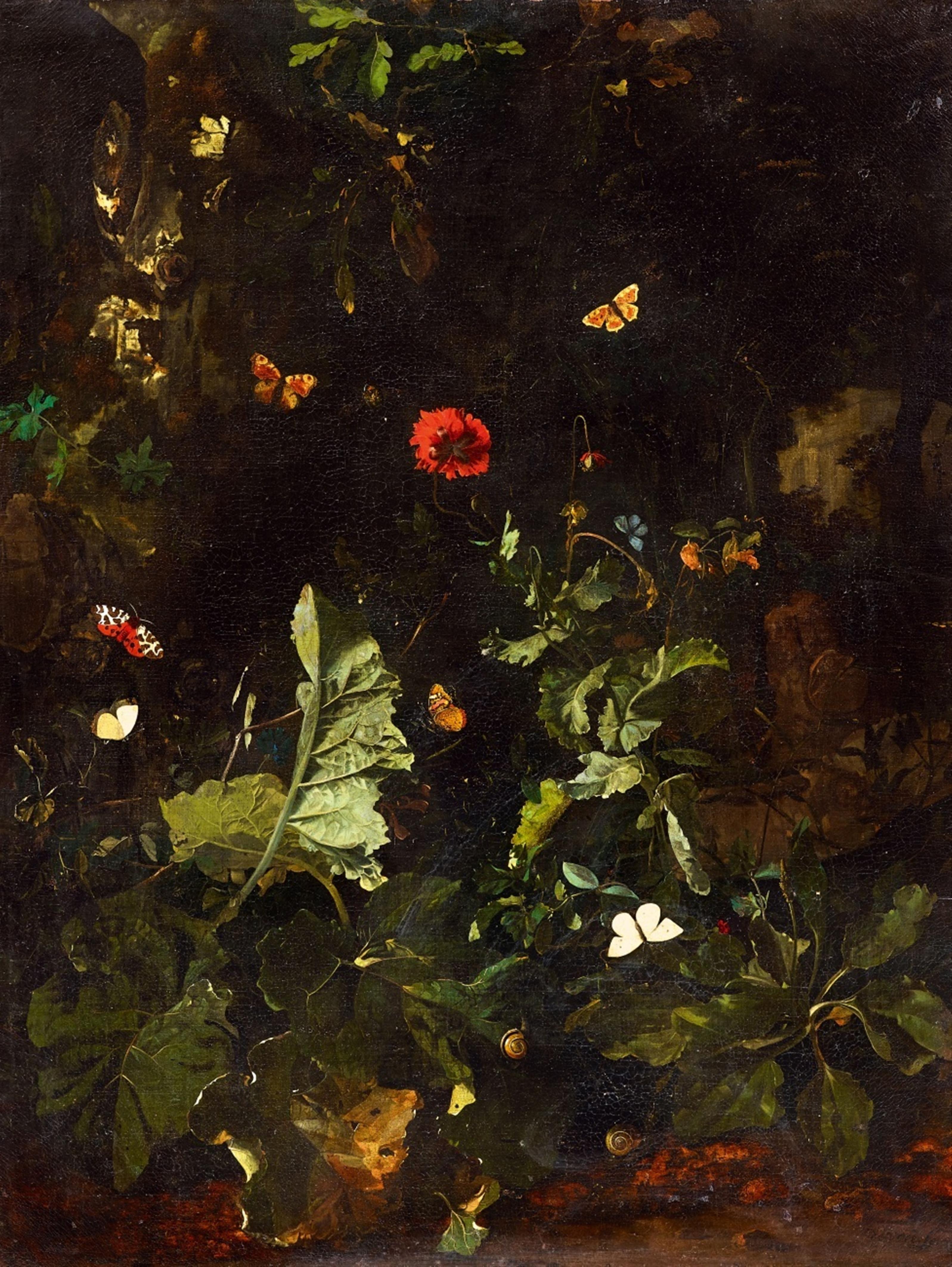 Nicolaes de Vree - A Forest Still Life with Butterflies - image-1