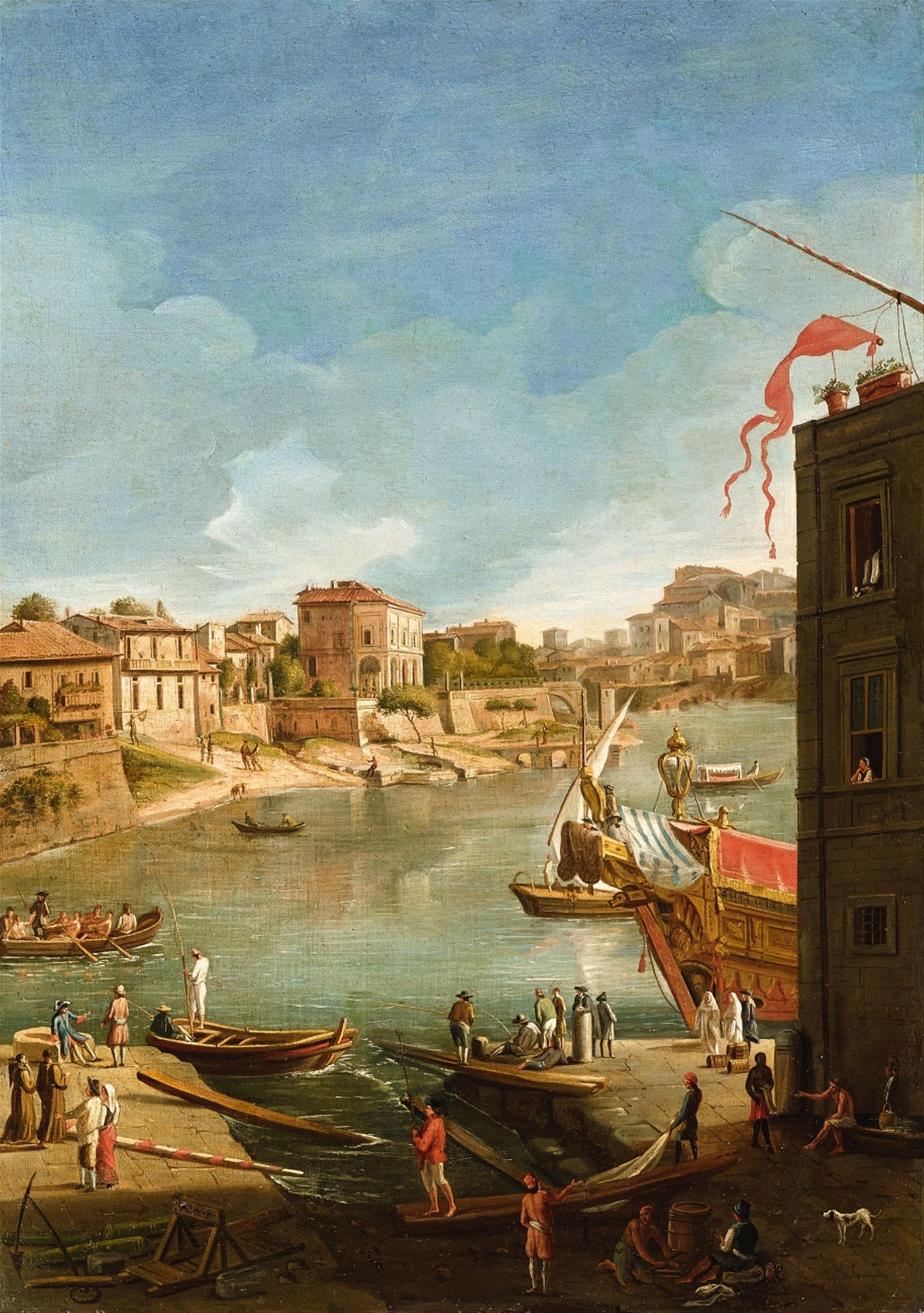 Gaspare van Wittel, gen. Vanvitelli, Werkstatt - Ansicht des Hafens von Ripa Grande Ansicht der Strada di Marmorata in Ripa Grande - image-2