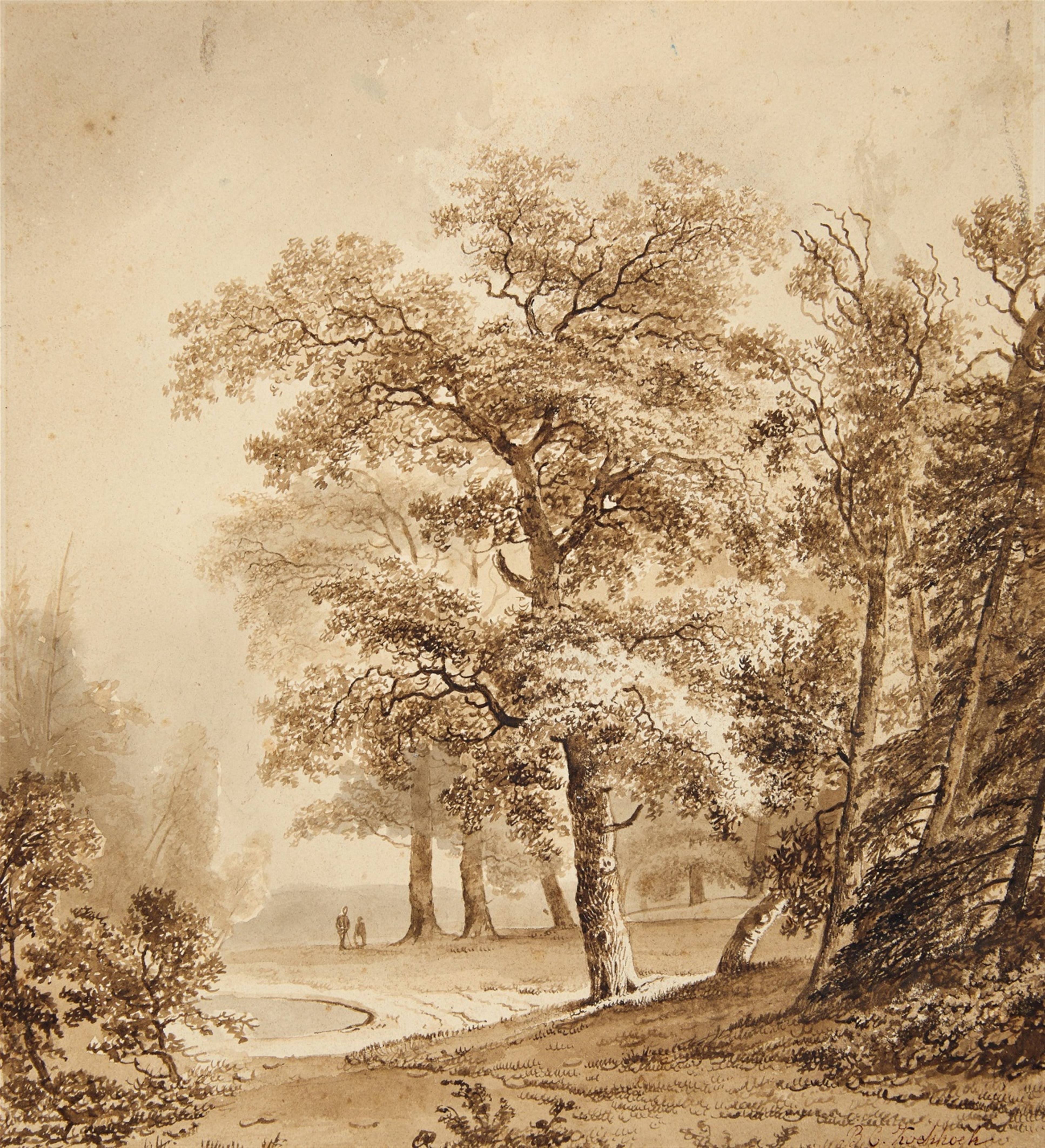 Barend Cornelis Koekkoek - A Park Landscape near Apeldoorn - image-1