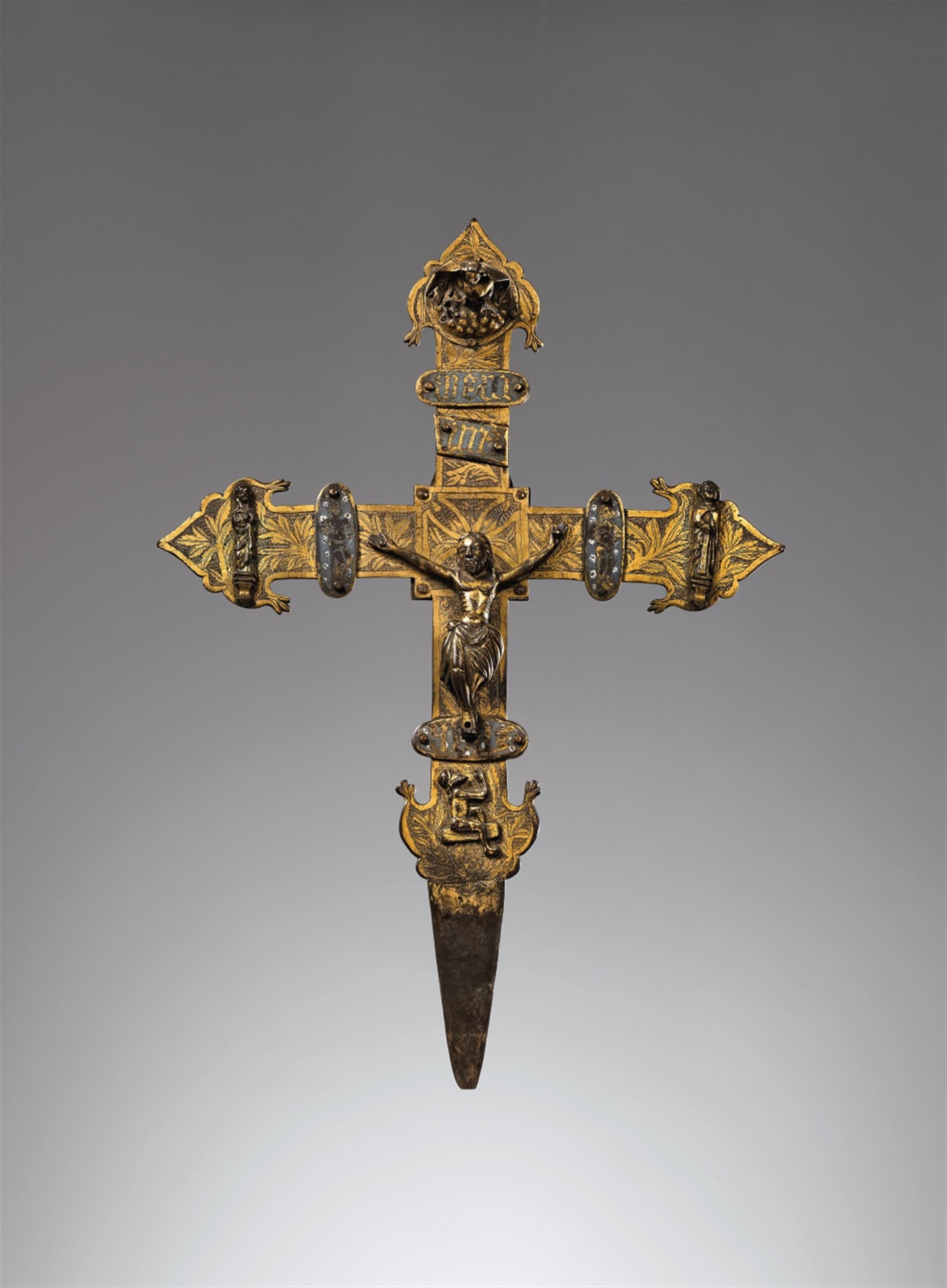 Probably Spain - A presumably Spanish 14th century processional cross. - image-1