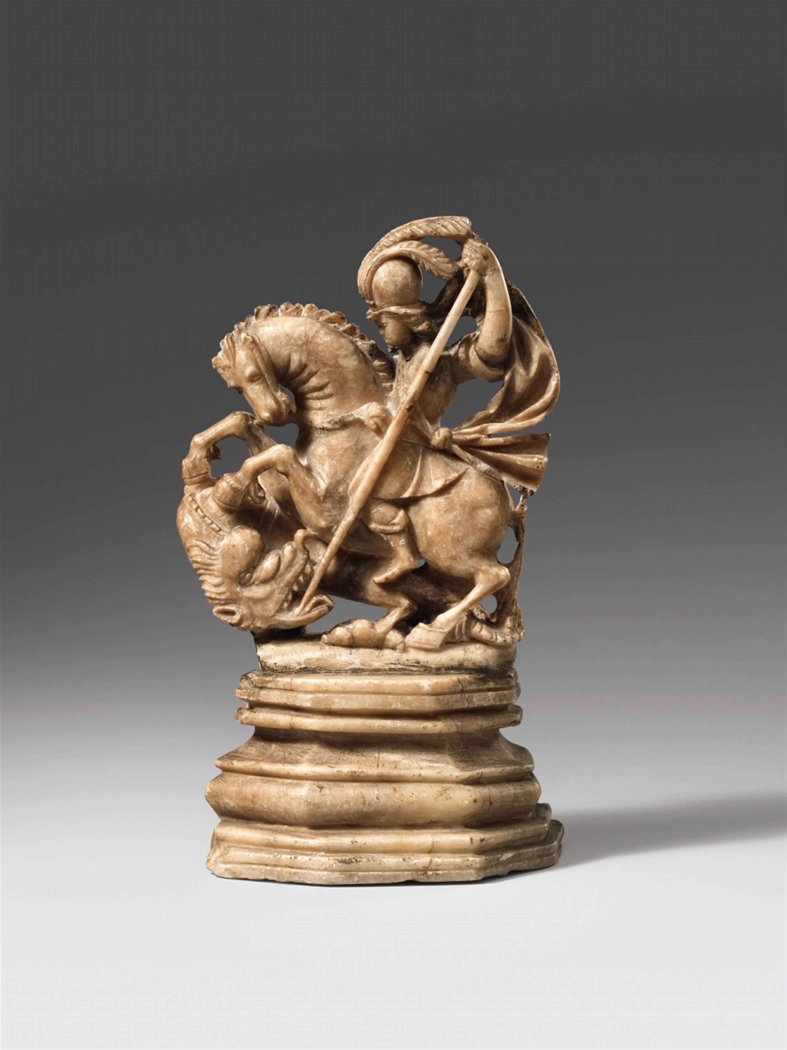 Italy 17th century - A 17th century Italian alabaster figure of St. George. - image-1