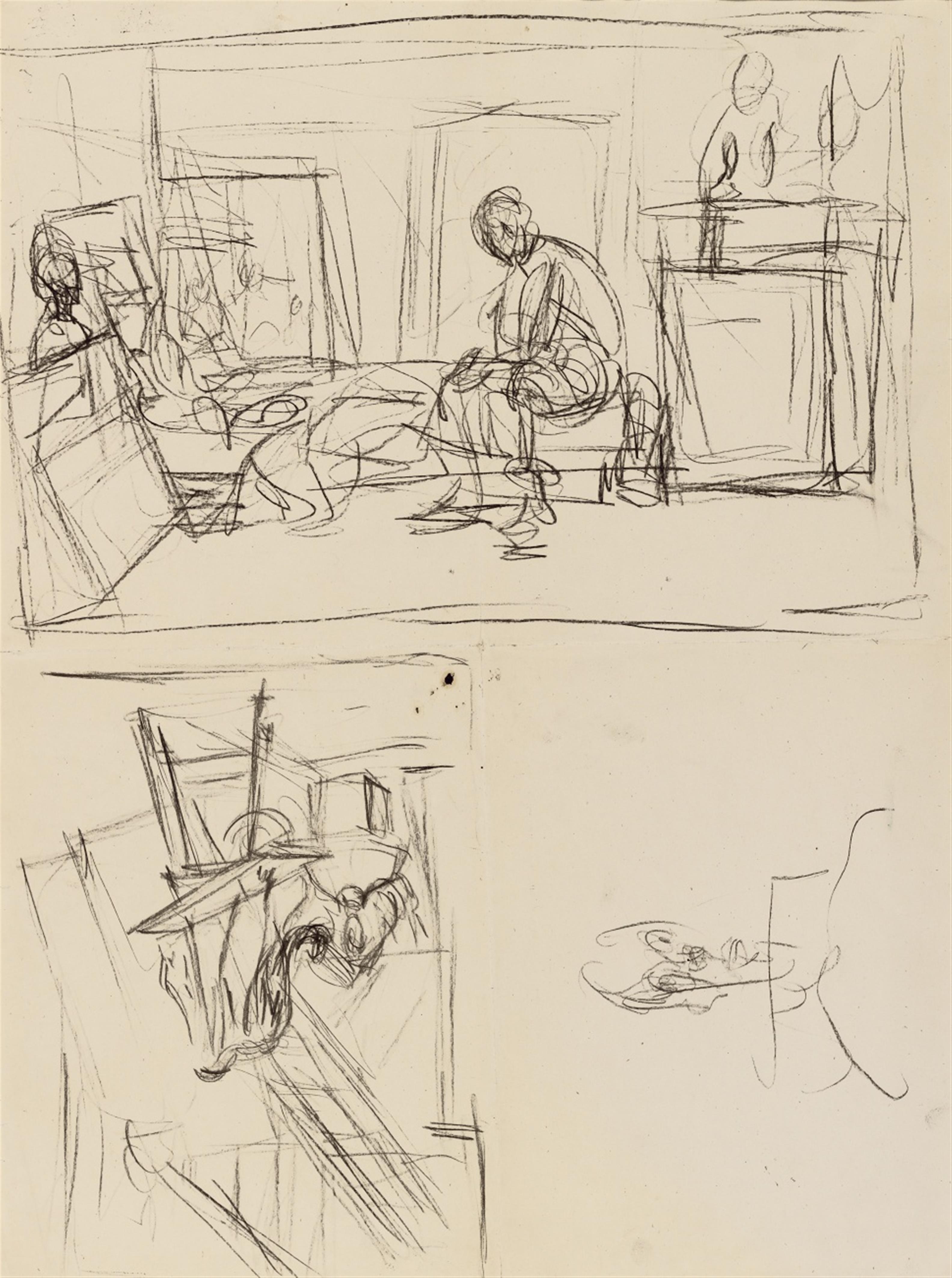 Alberto Giacometti - Diego assis sur le lit dans l'atelier / Le Chien sur un tabouret dans l'atelier / Buste - image-1
