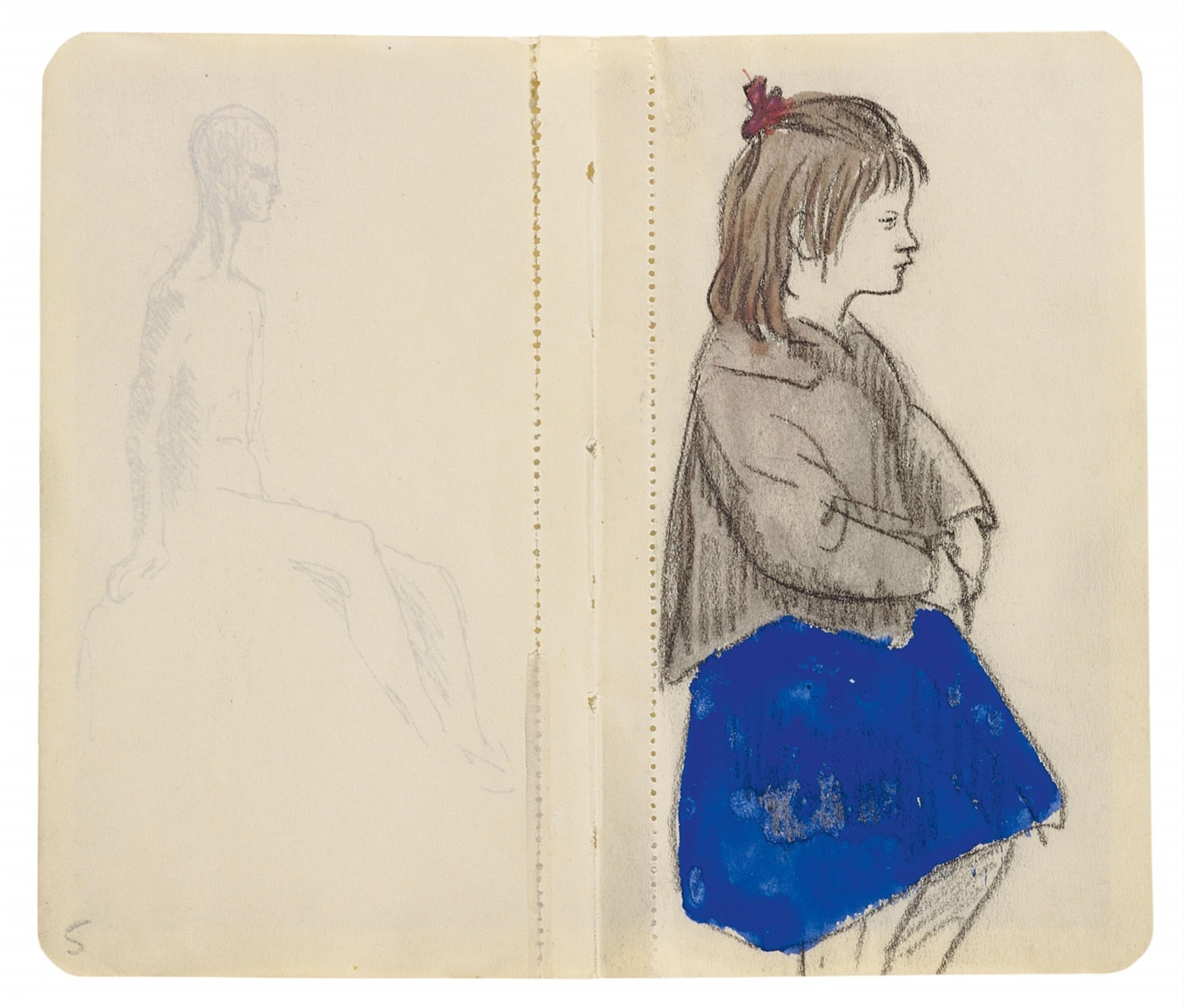 Pablo Picasso - Jeune Fille. Verso: Étude pour Saltimbanque - image-1