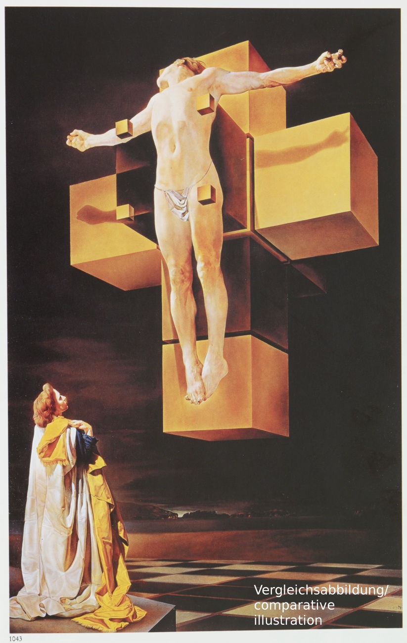 SALVADOR DALÍ Y DOMENECH - Étude pour "le pagne" ou "Linge de pudeur du Christ" du tableau "Corpus Hypercubus" - image-2