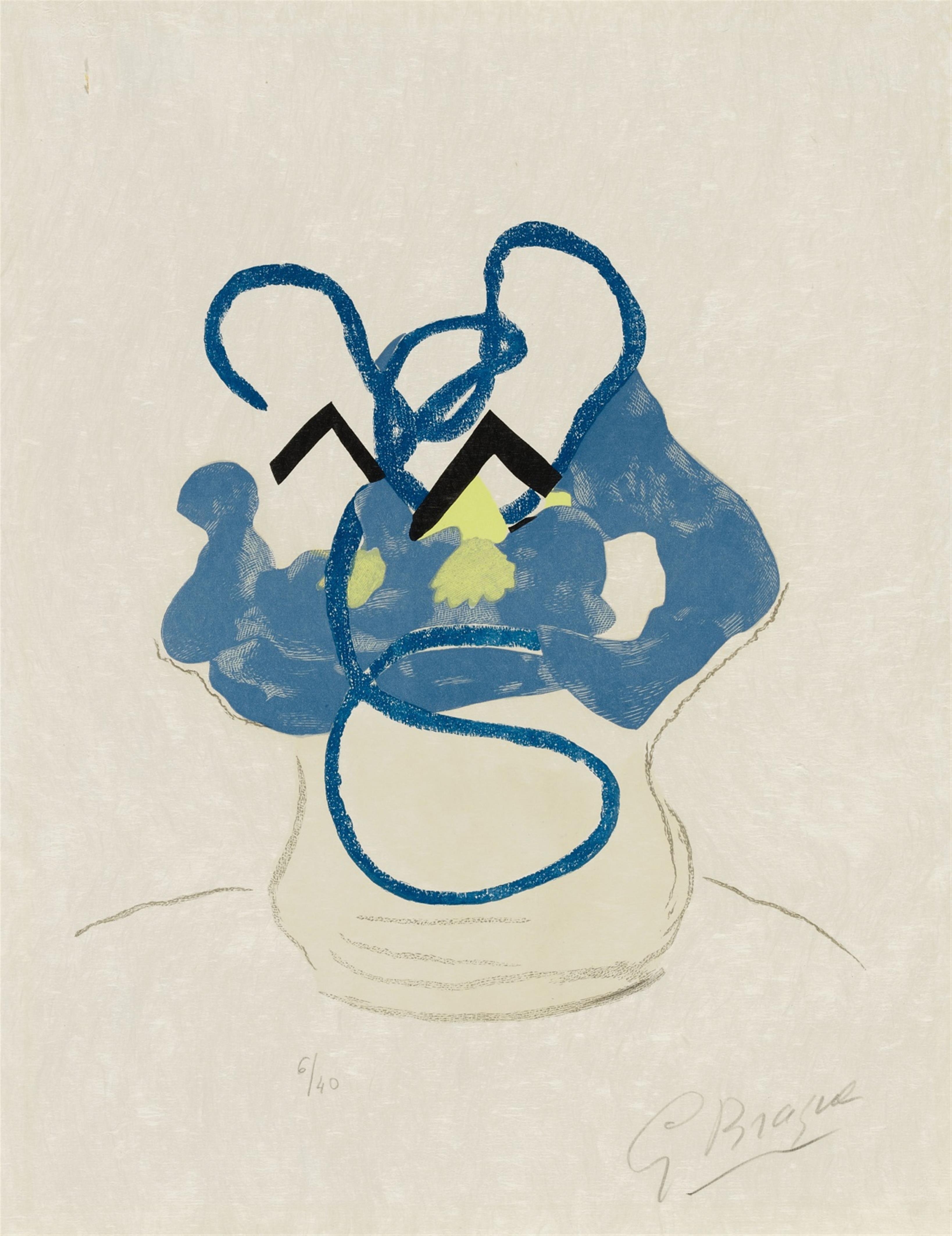 Georges Braque - Bouquet de fleurs bleues - image-1