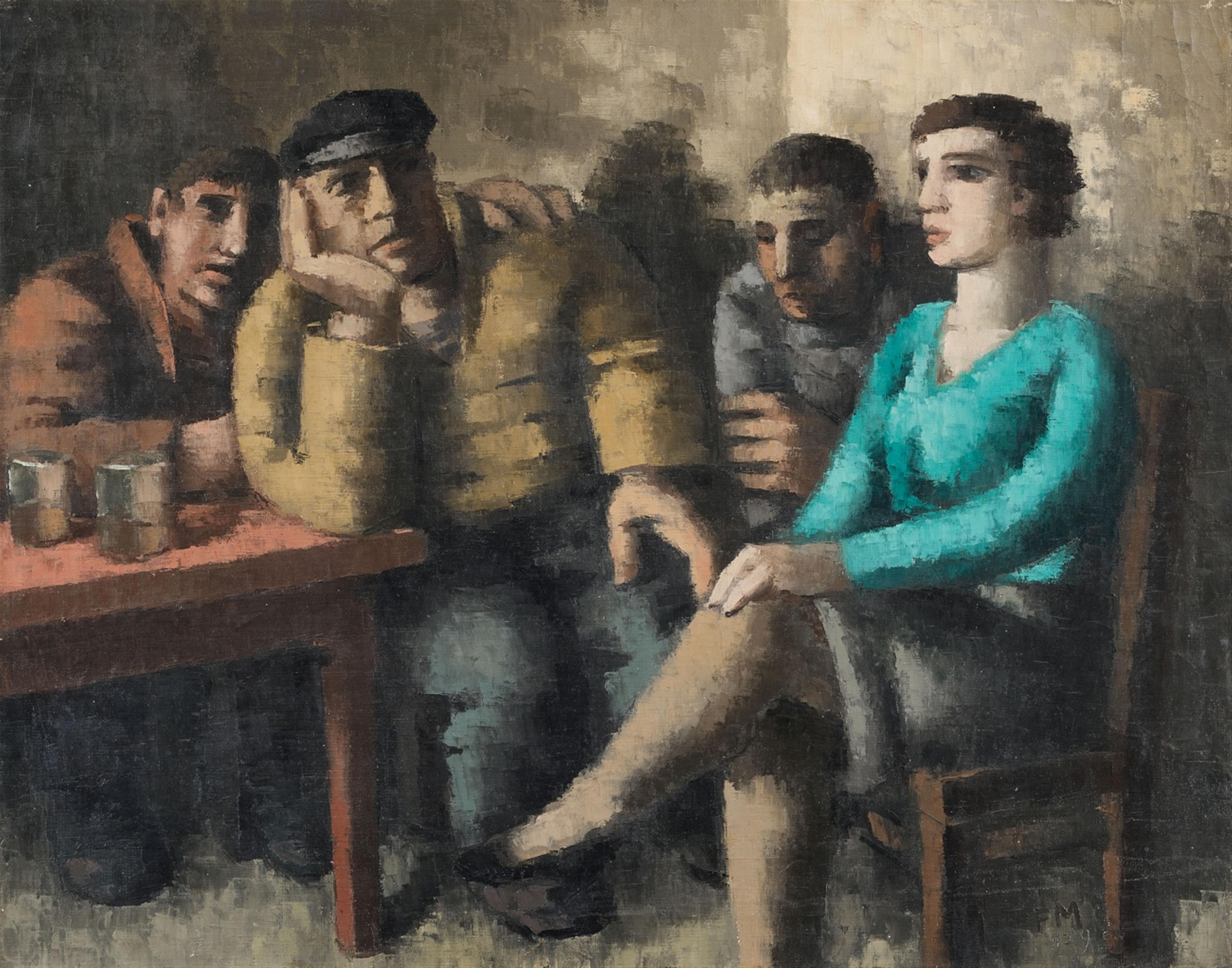 Frans Masereel - Trois marins et une femme dans un estaminet - image-1