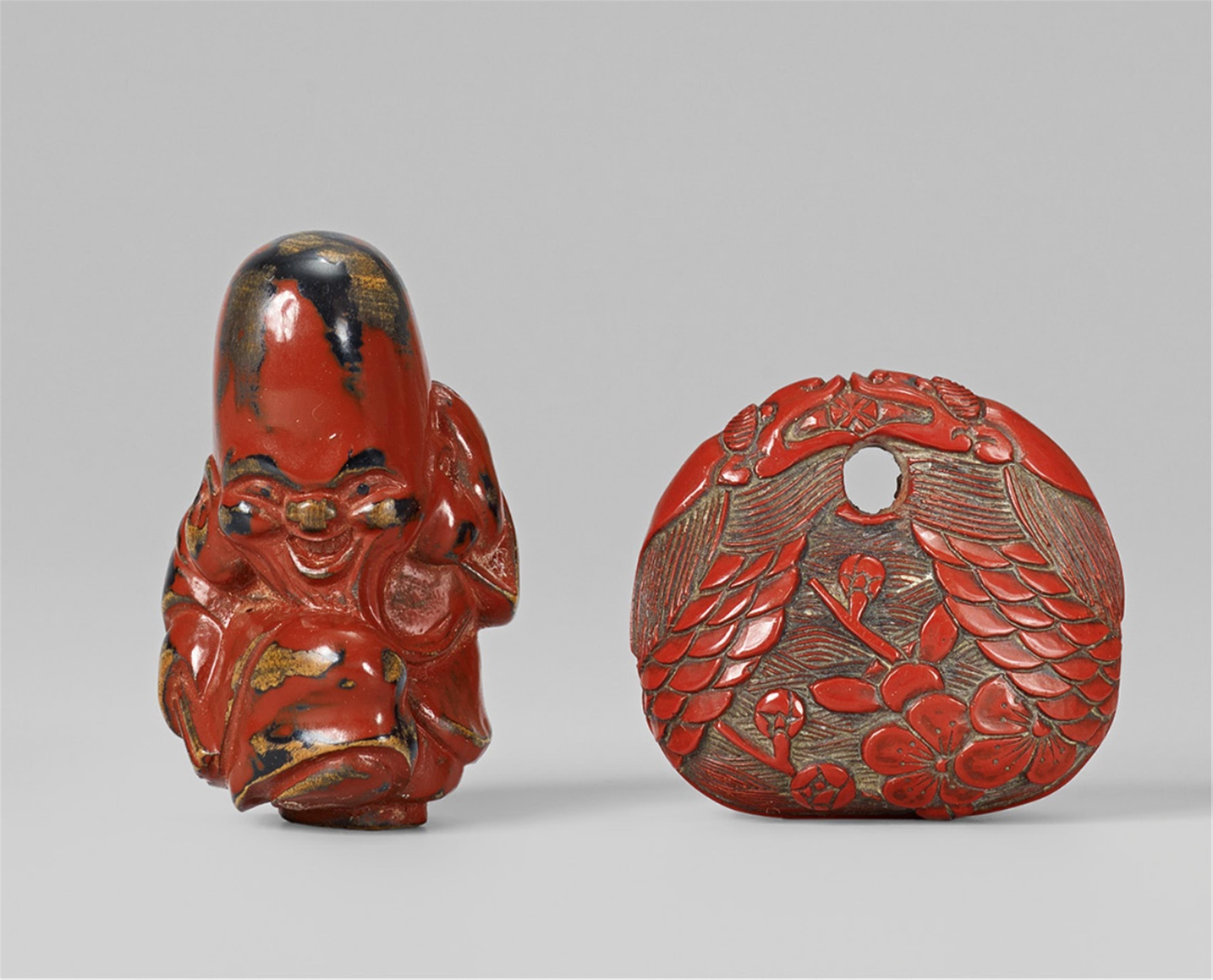 Two lacquer netsuke. 19th century - image-1