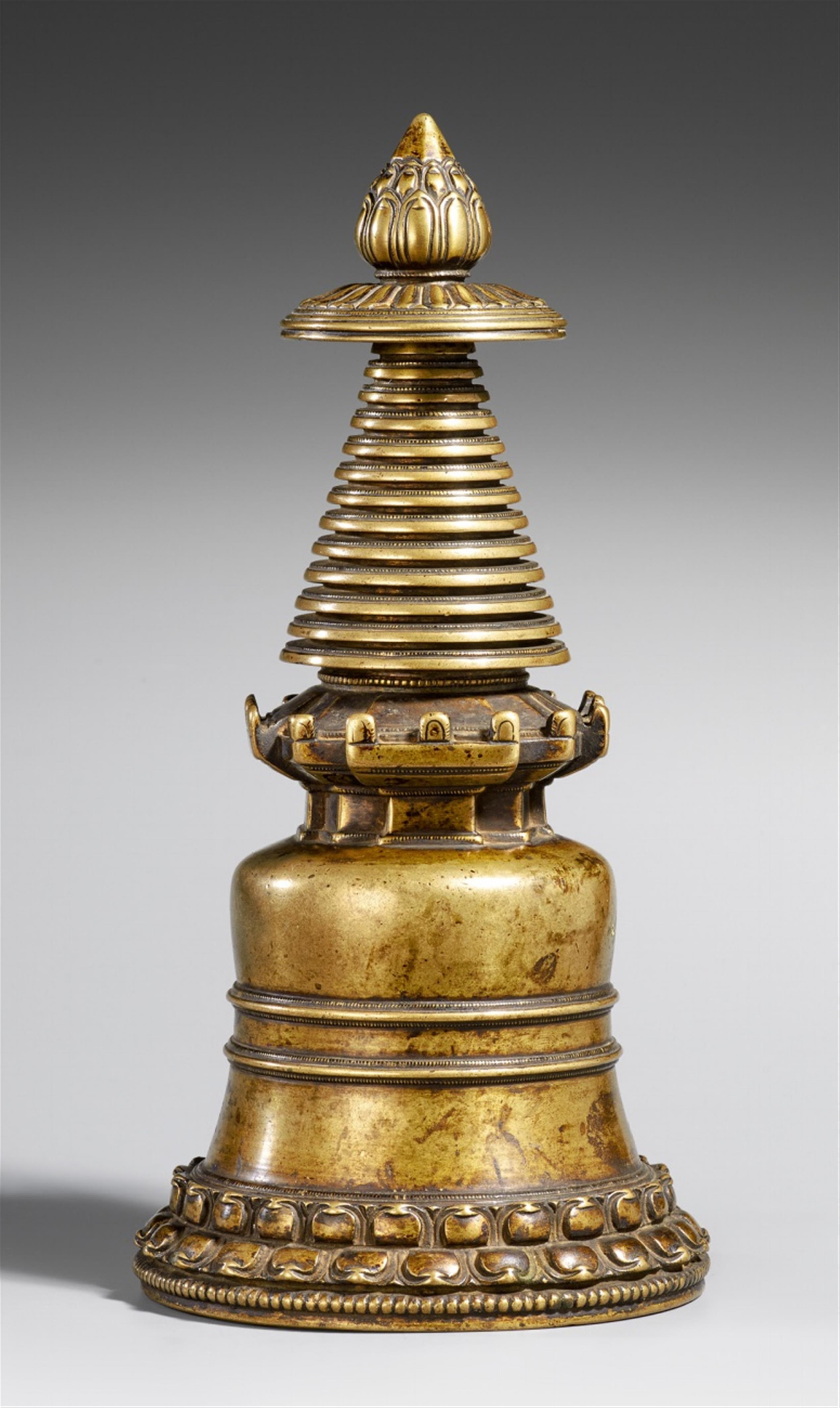 Kadam-Stupa. Bronze. Tibet. 13. Jh. - image-1