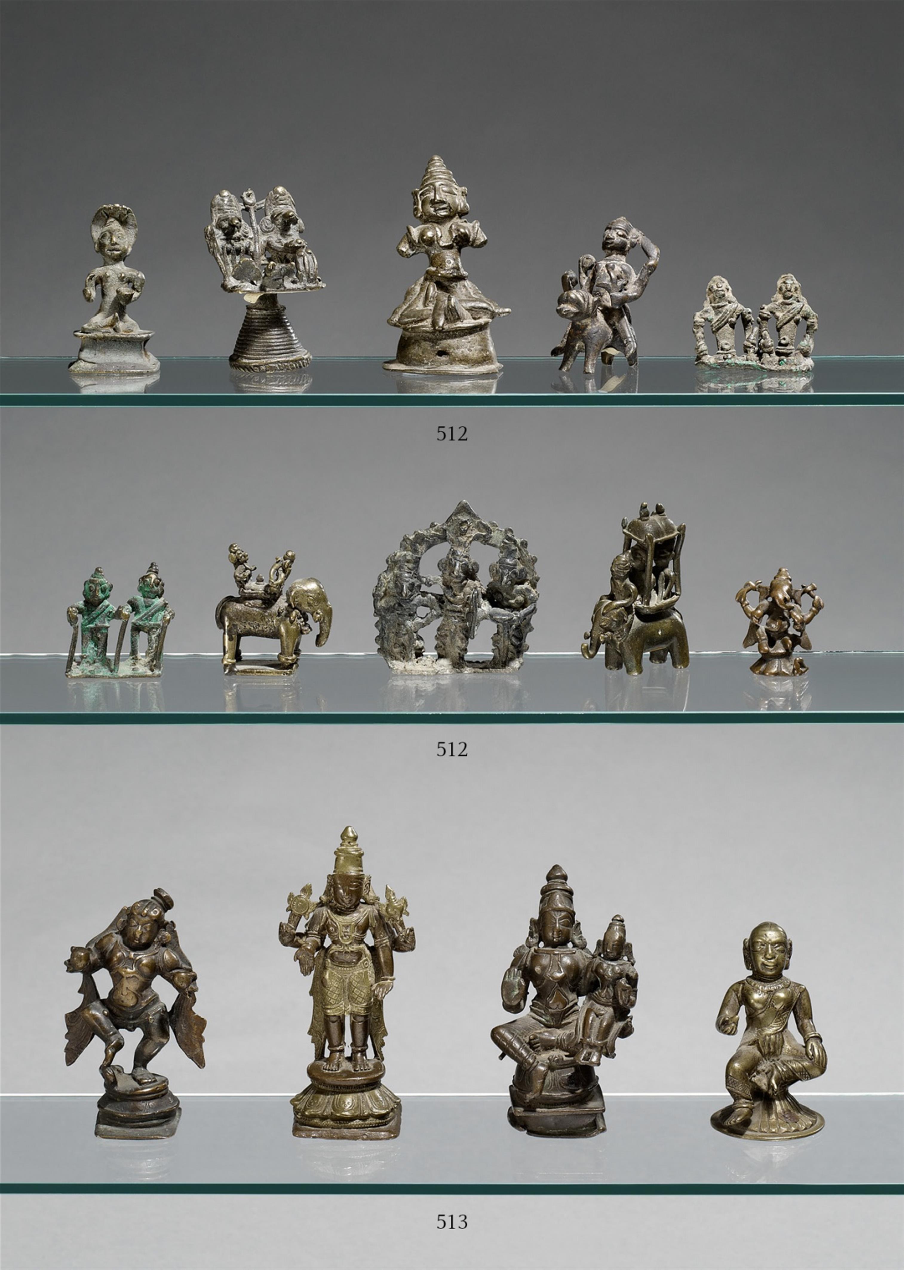 Zehn volkstümliche Bronze-Figürchen. Meist Maharashtra. 19./20. Jh. - image-1