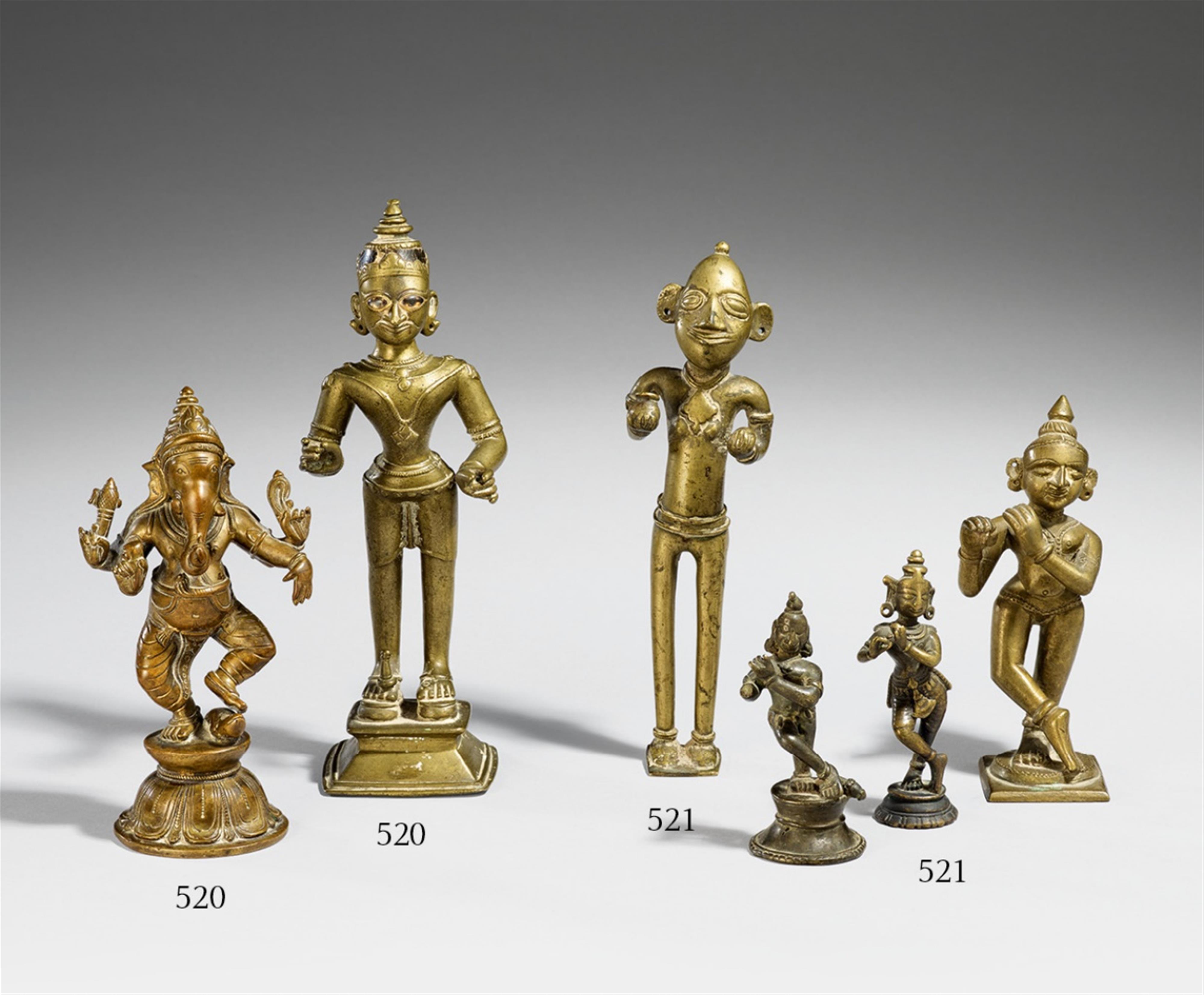 A group of four probably Orissa and Southern India bronze figures. 19th/20th century - image-1