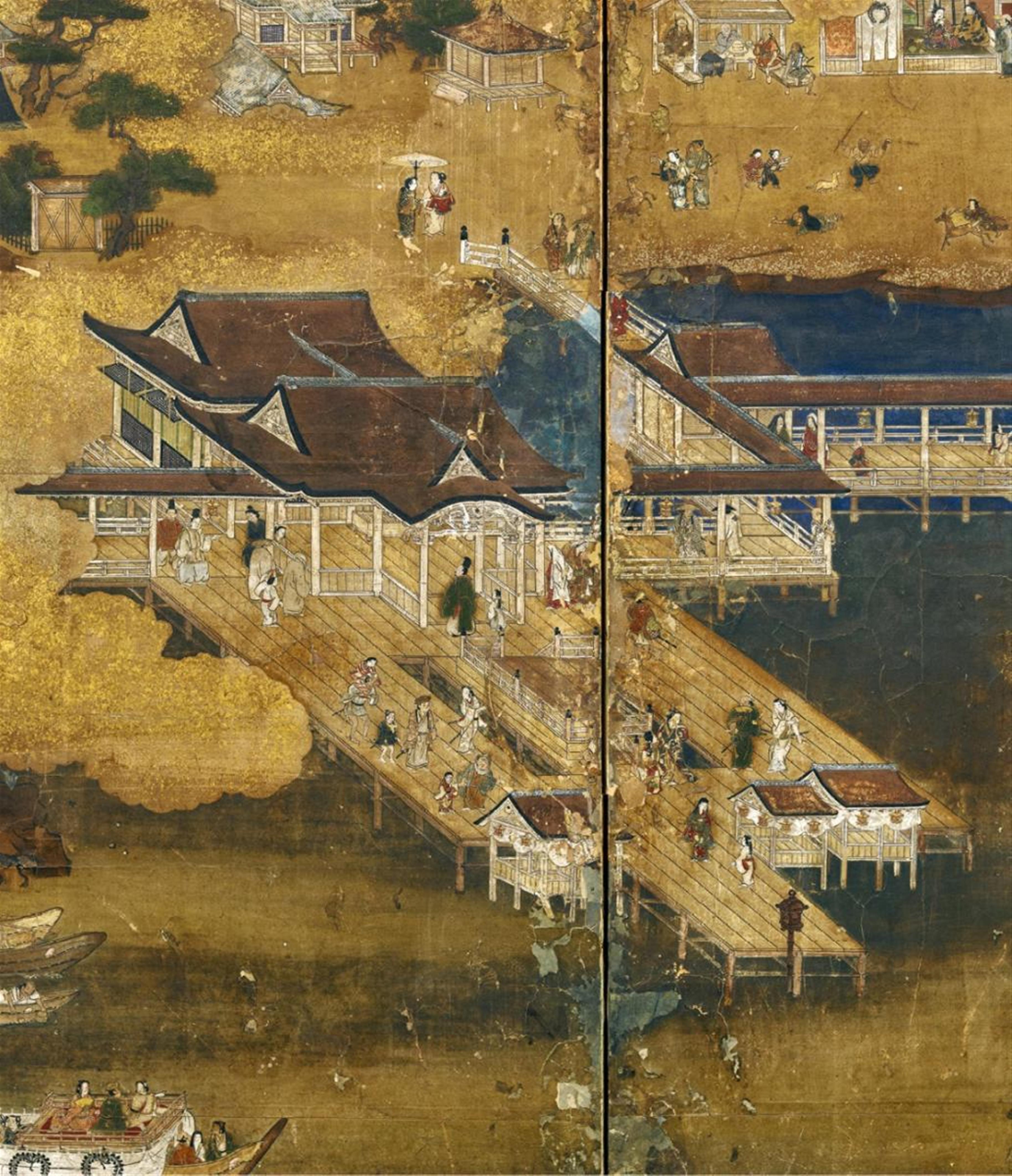 Anonymous painter - A six-panel screen of Itsukushima by an anonymous painter. 17th/18th century - image-2