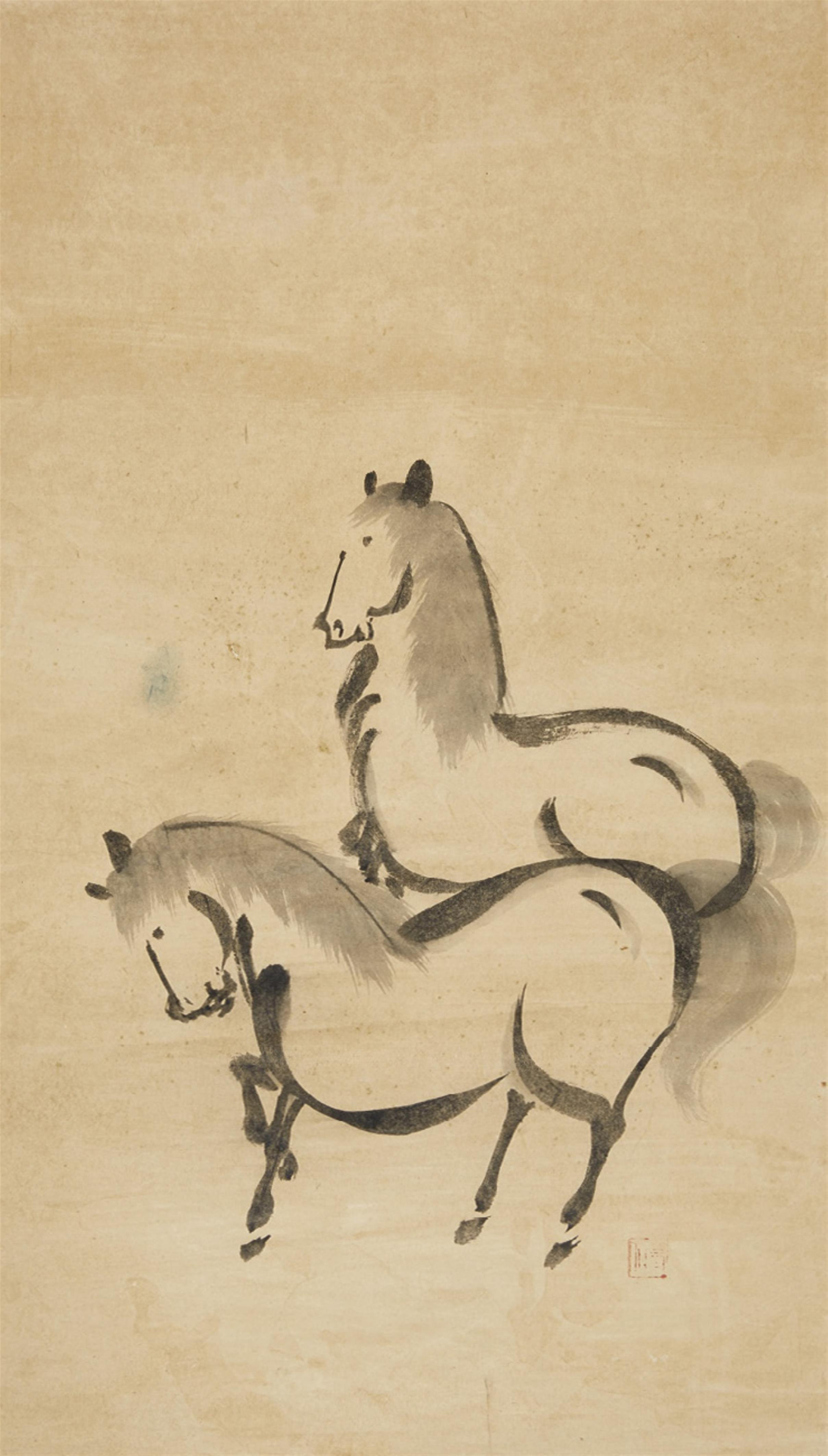 Three paintings in the manner of Hasegawa Tôhaku. Edo period - image-1
