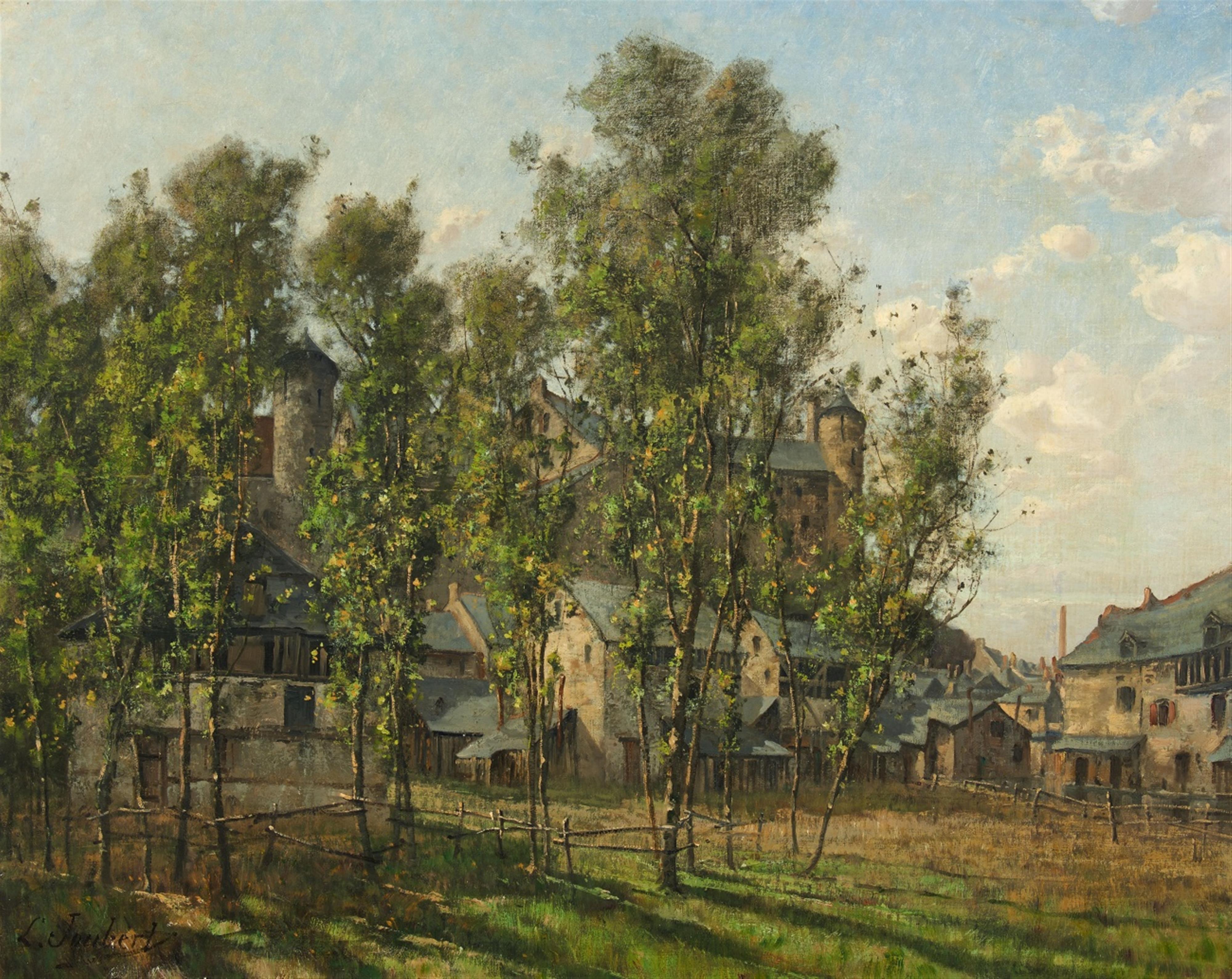 Léon Joubert - Landschaft mit Blick auf eine Burg und eine Stadt - image-1