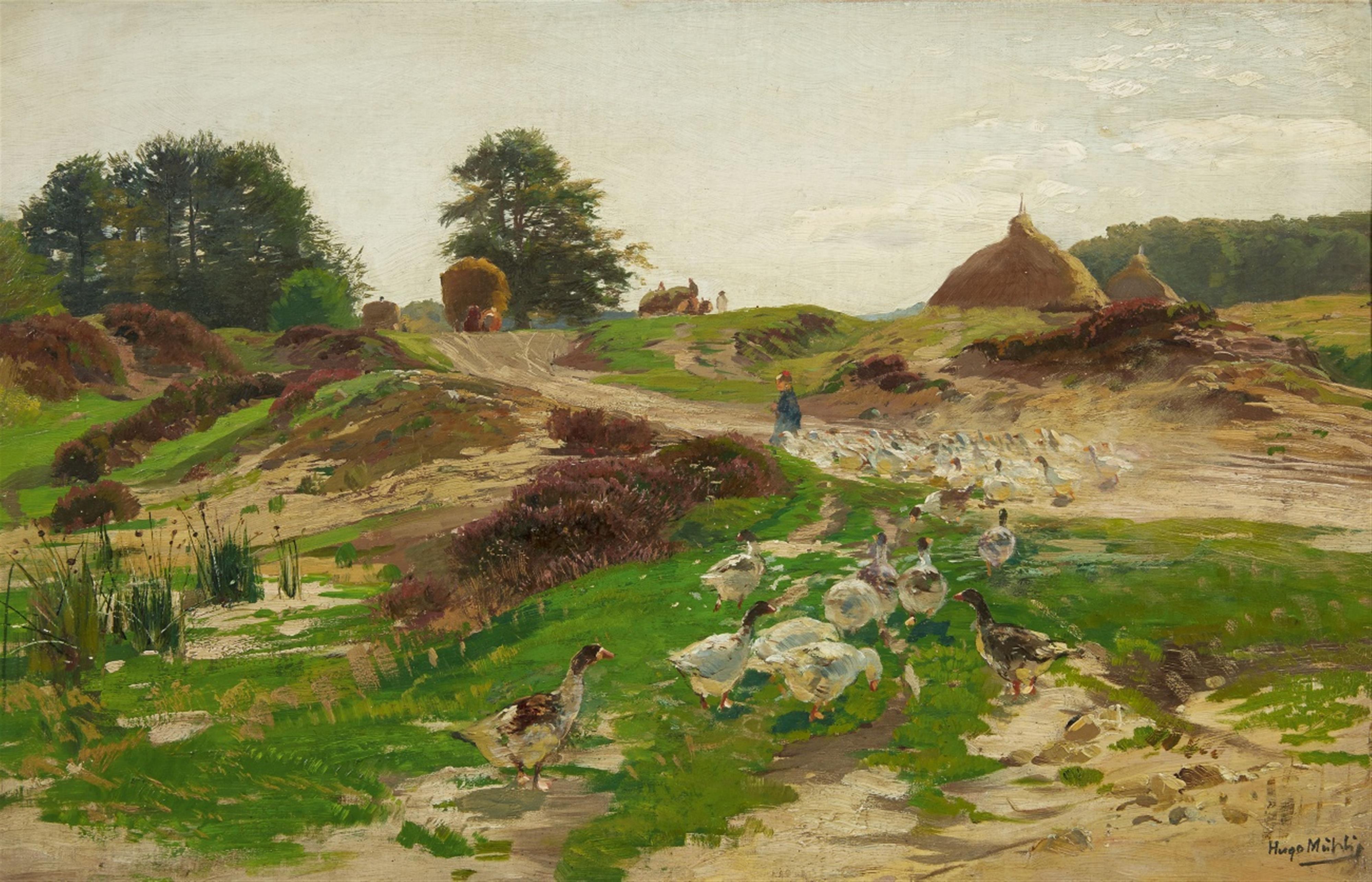 Hugo Mühlig - Landscape with a Goosegirl - image-1