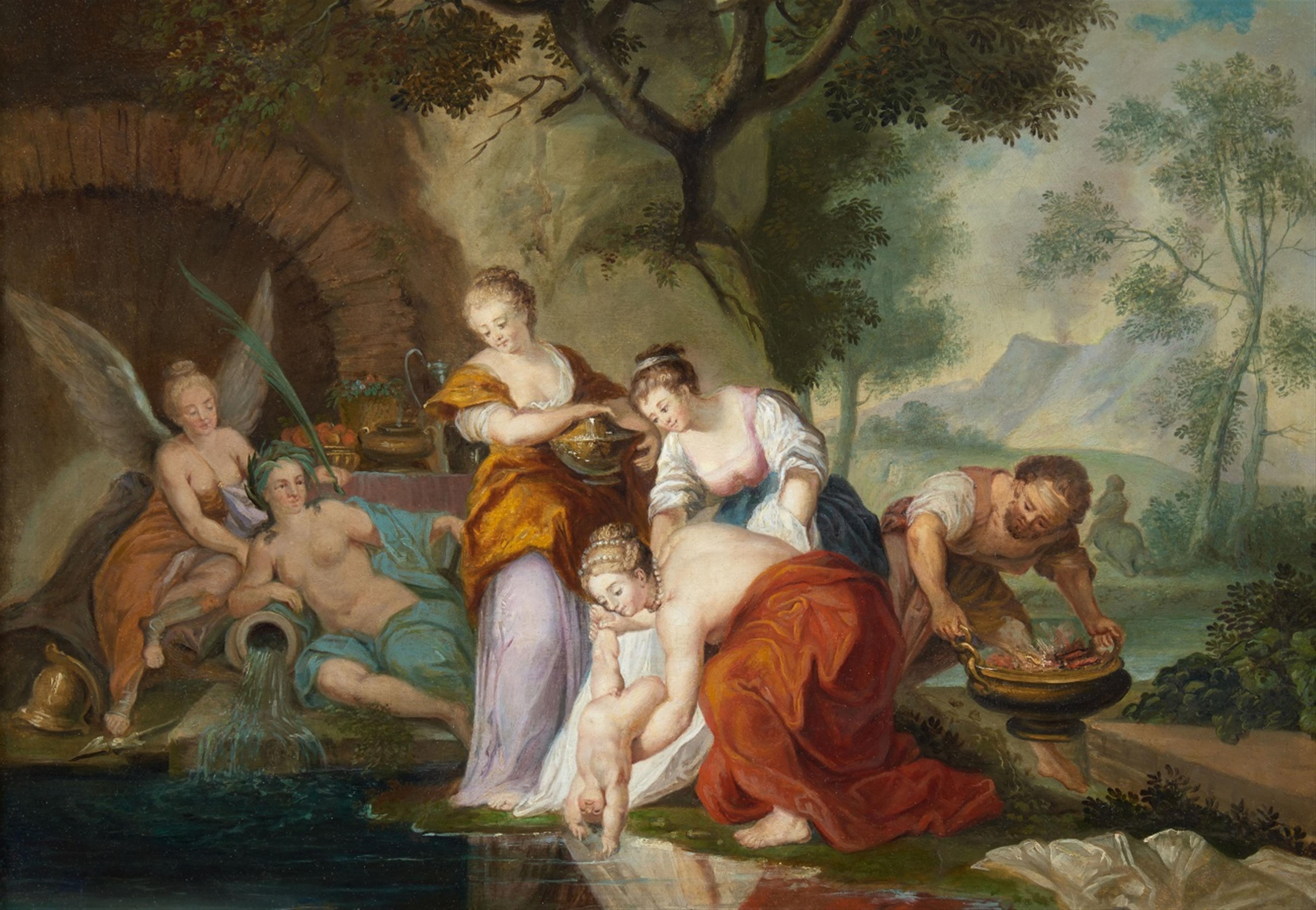 Französischer Meister um 1800 - Thetis taucht den Achilles-Knaben in das Wasser des Flusses Styx - image-1