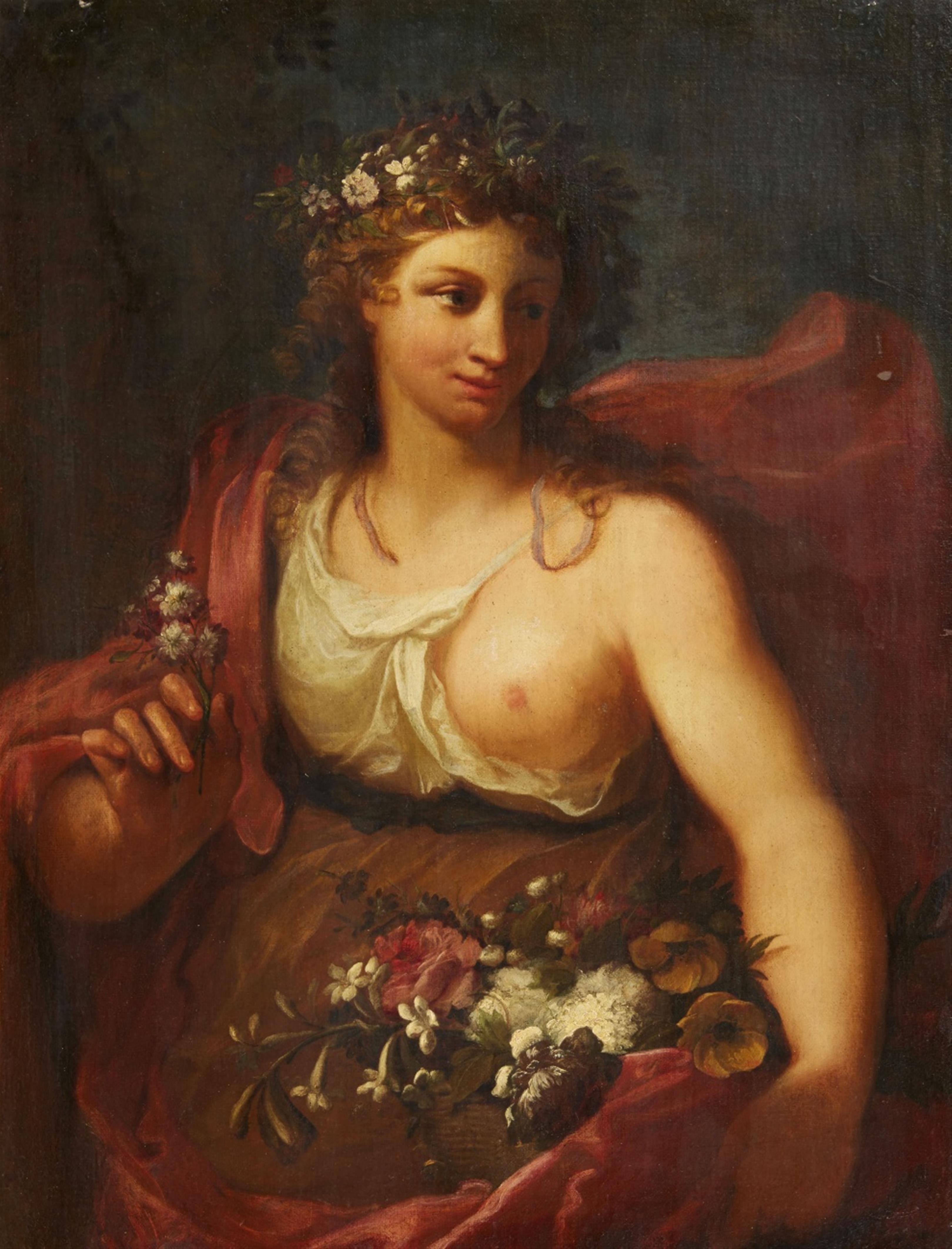 Italian School 18th century - Flora with a Basket of Flowers - image-1