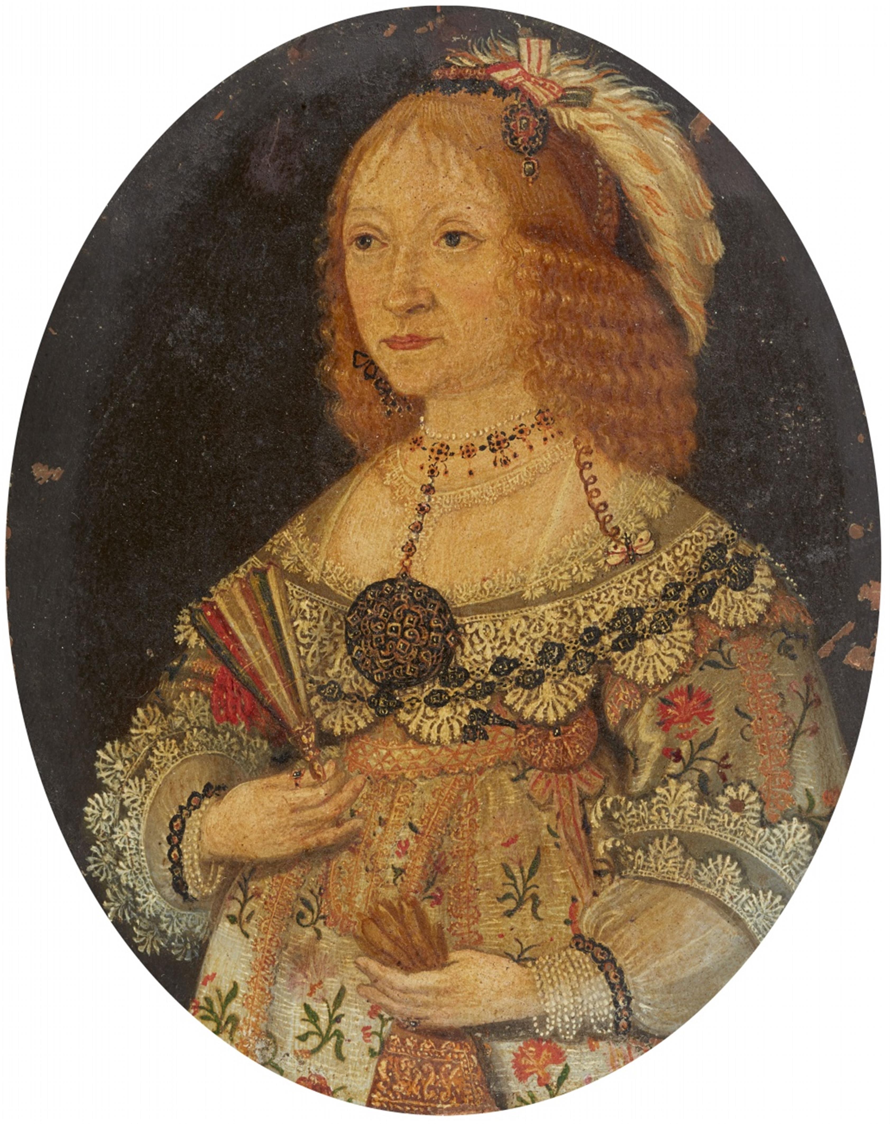 German School 17th century - Portrait of Countess Agnes Elisabeth of Stolberg - image-1
