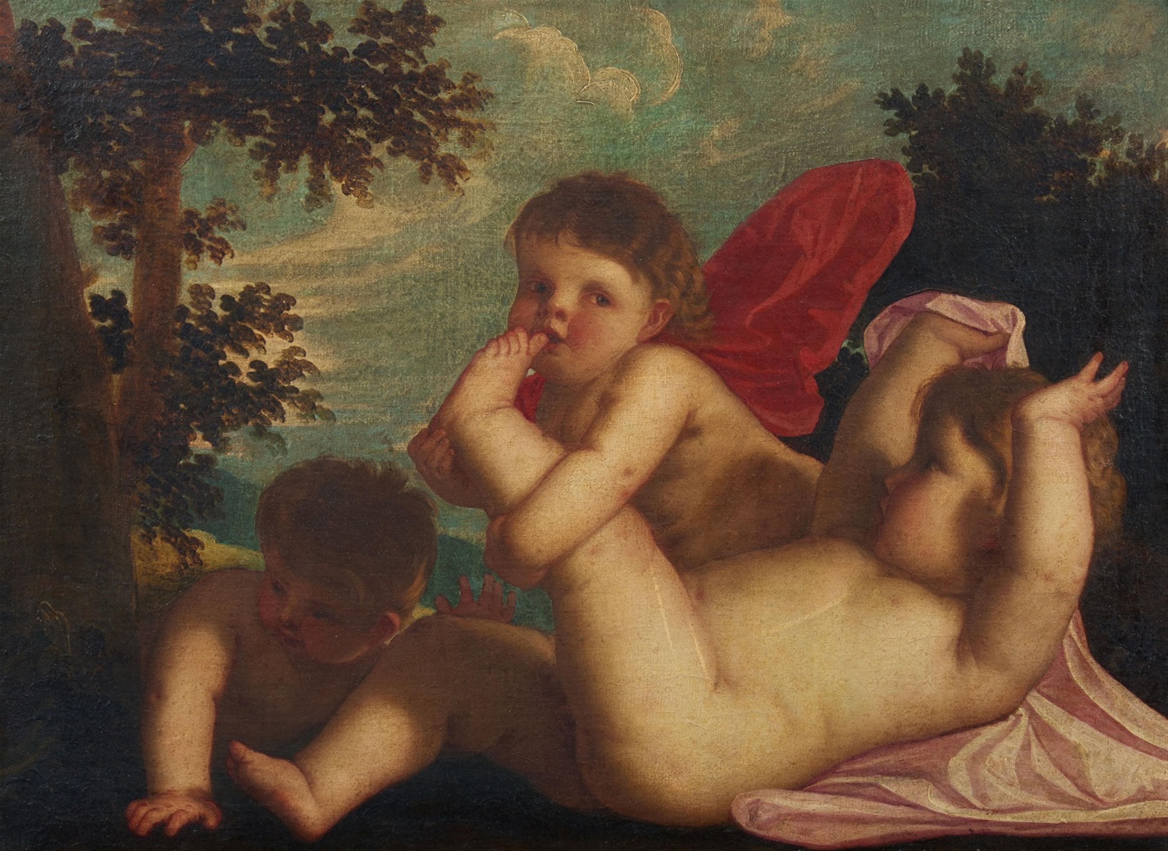 Alessandro Varotari, called Il Padovanino, follower of - Allegorical Scene of Putti at Play with a Snake - image-1